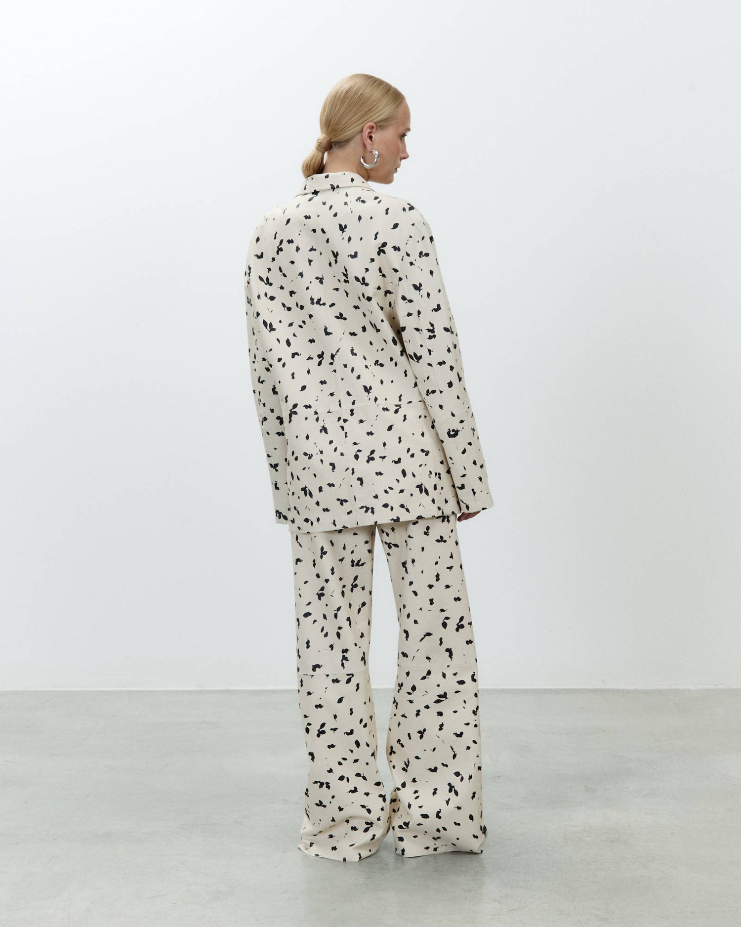 PRINTED LEATHER BLAZER