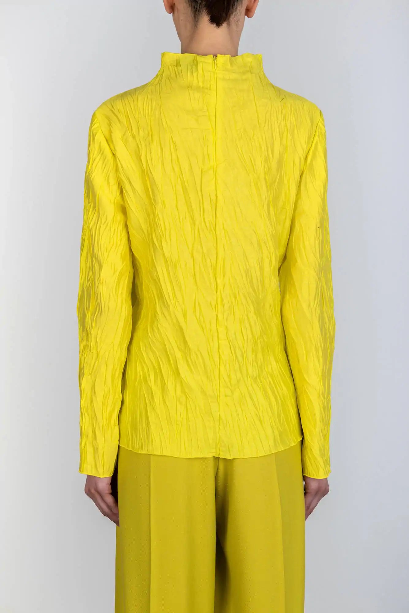 CRINKLE SILK BLOUSE