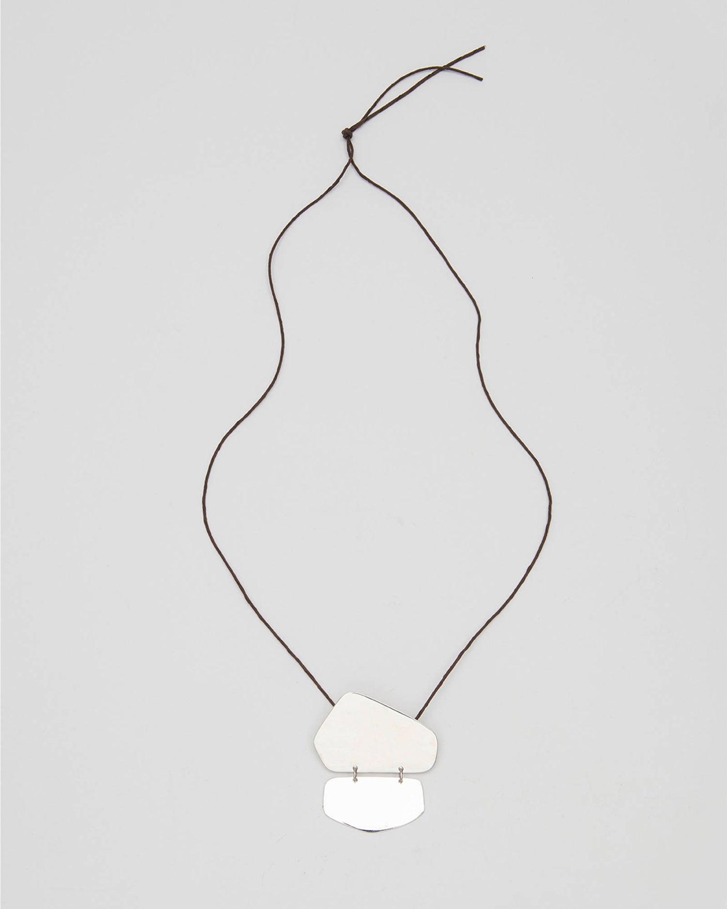 SILVER MIRROR PLATE PENDANT NECKLACE
