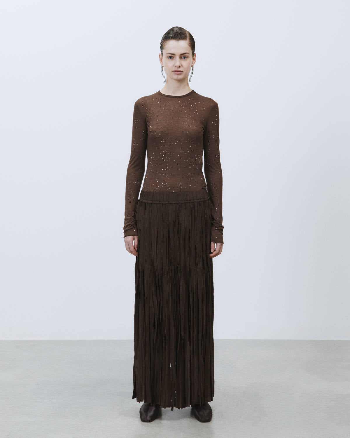 LONG FRINGED SKIRT