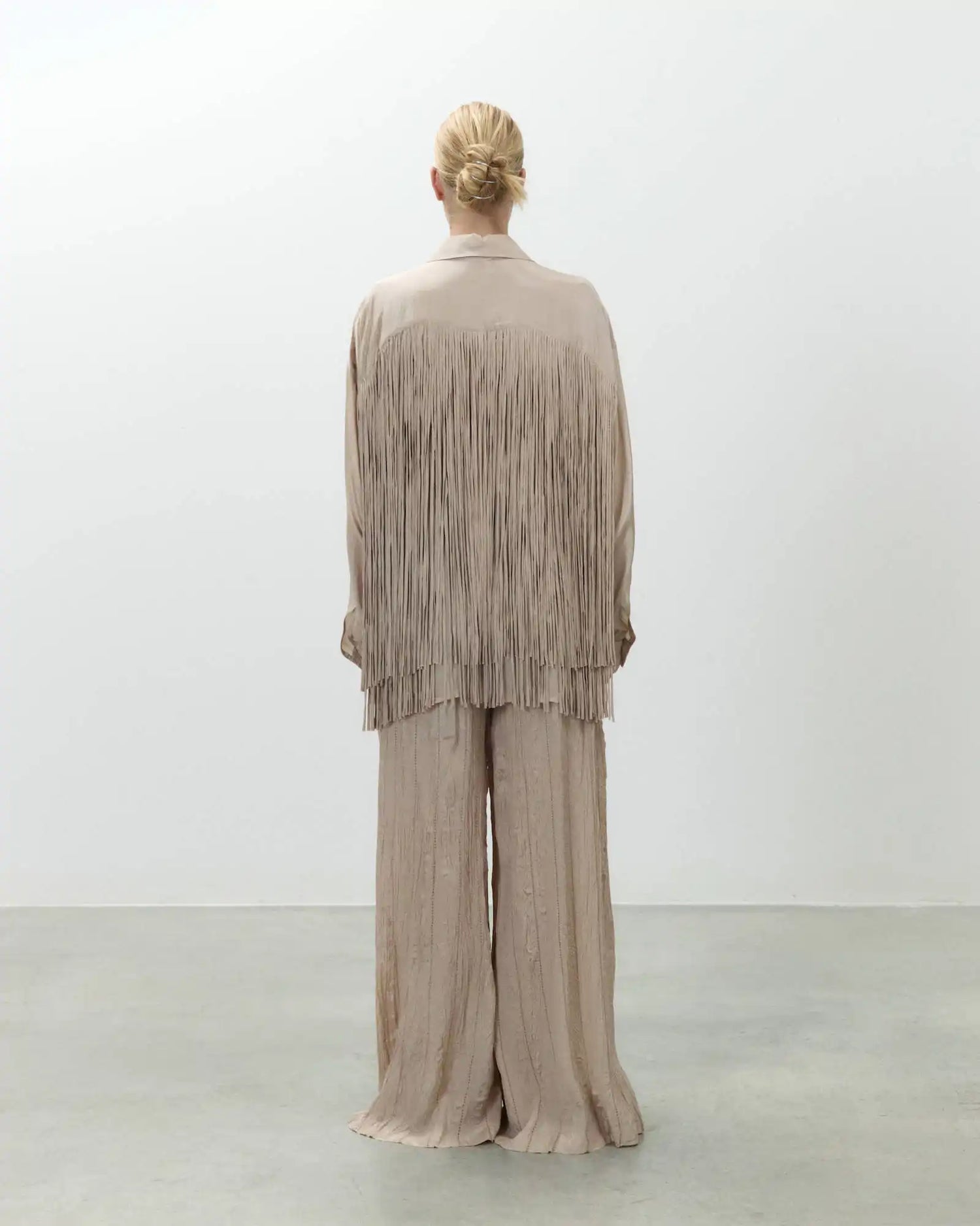 VISCOSE SHIRT WITH FRINGES