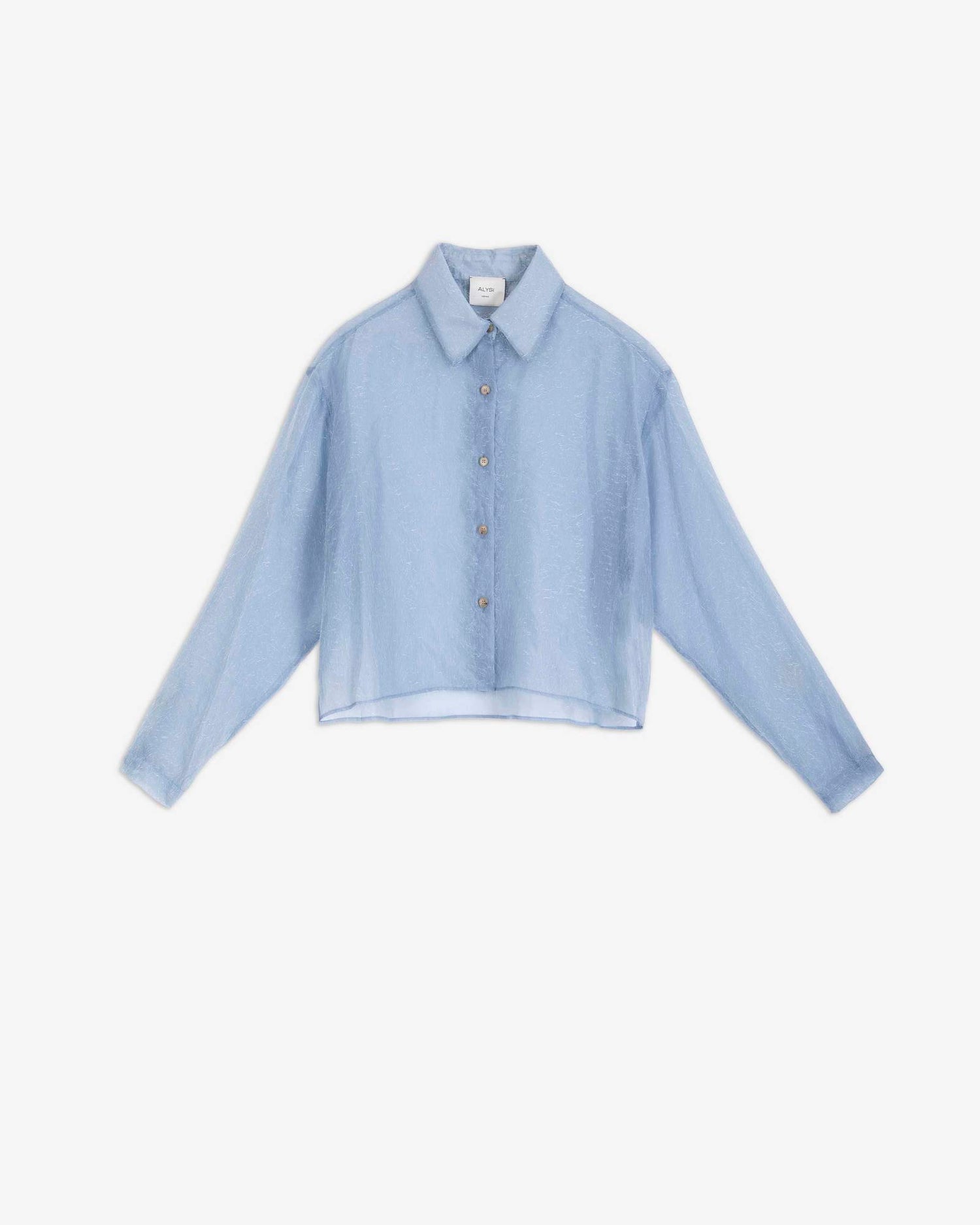FRINGE EFFECT ORGANZA BOXY SHIRT