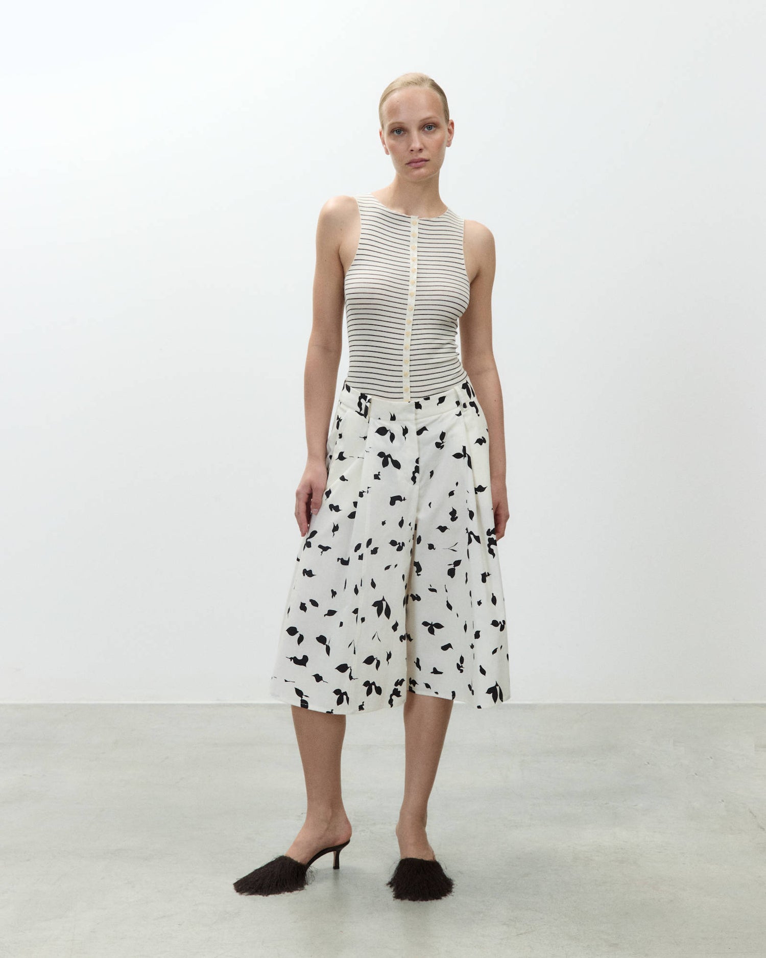 PRINTED COTTON BERMUDA SHORTS