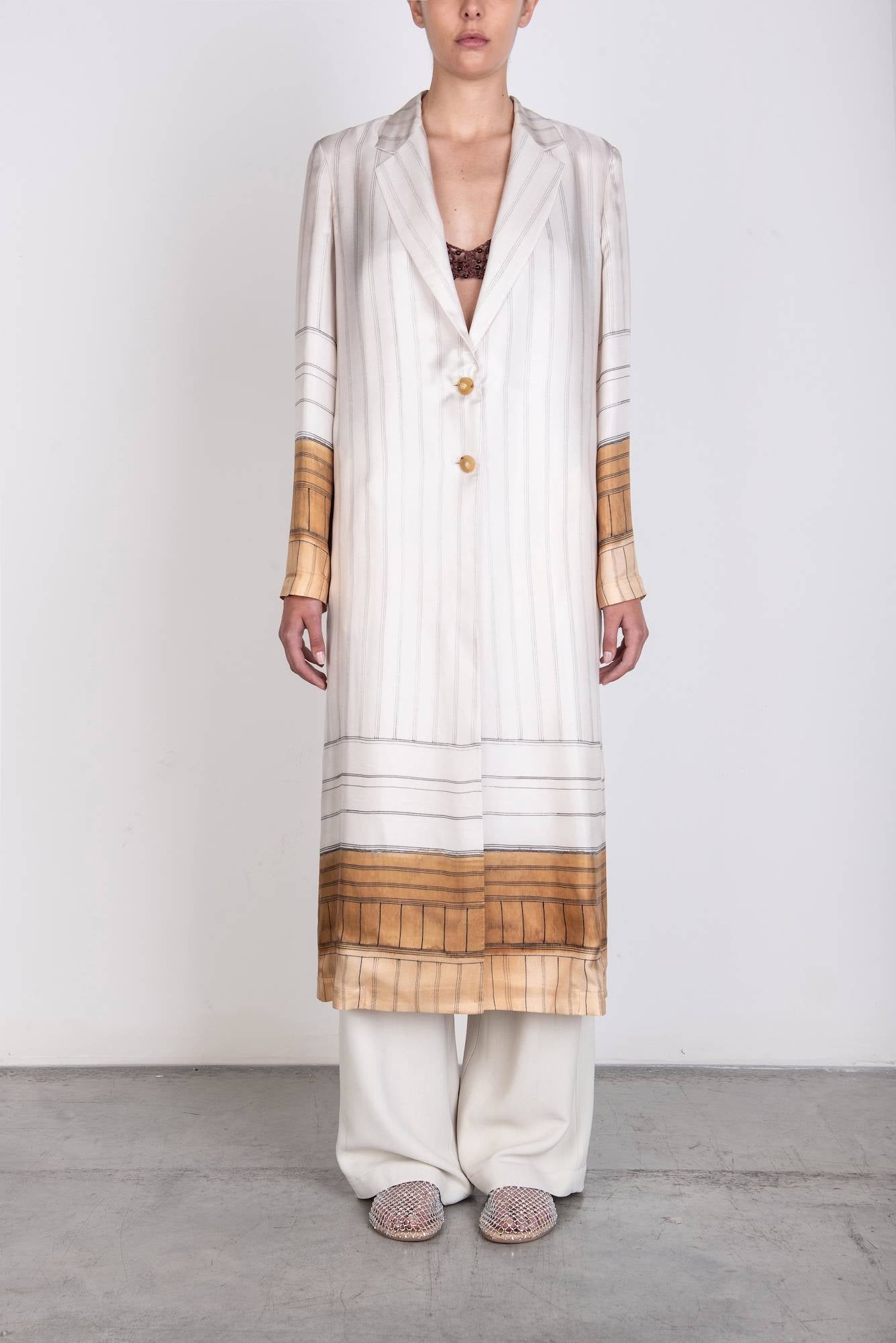 LONG SILK DUSTER COAT