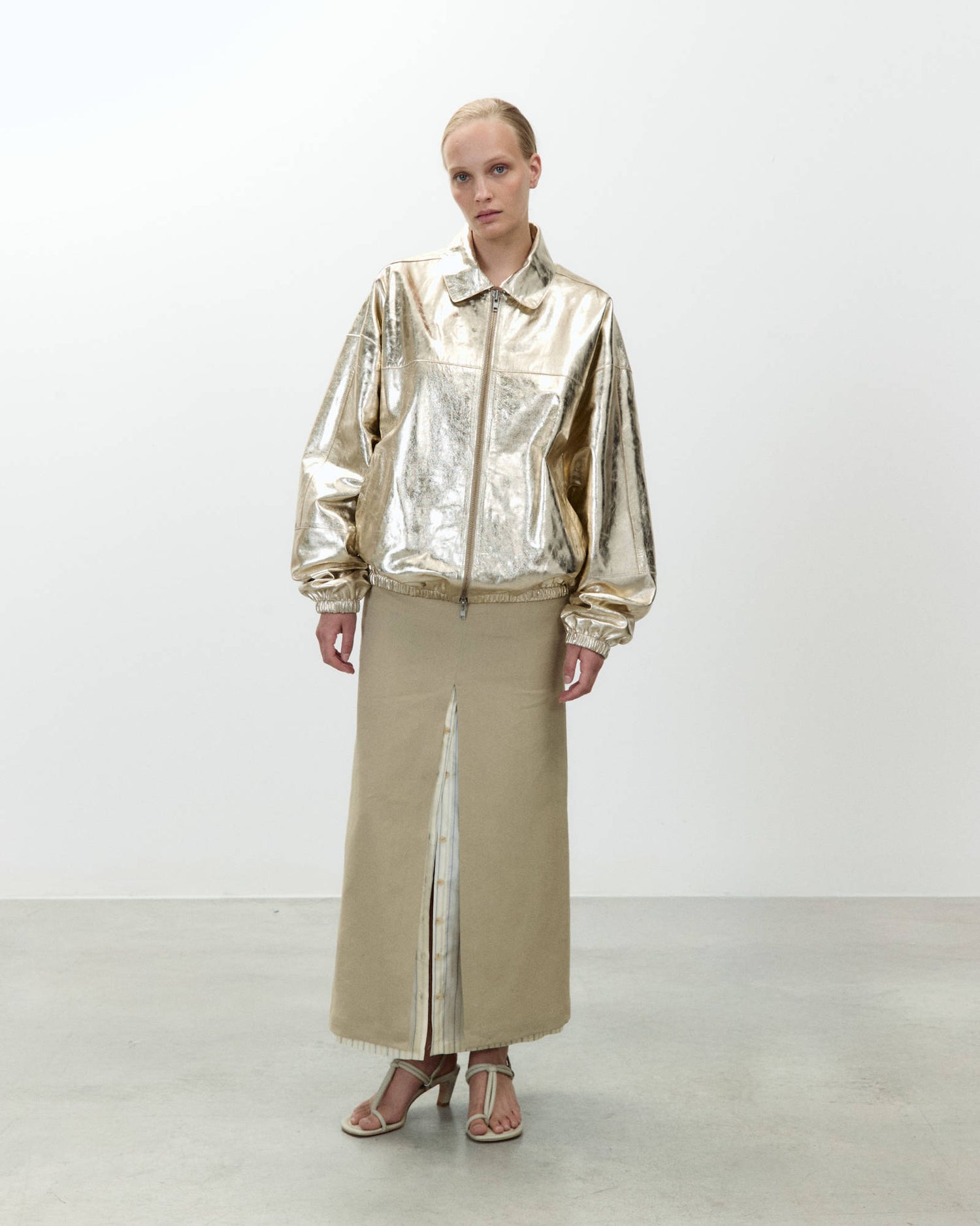 SHINY LEATHER BOMBER