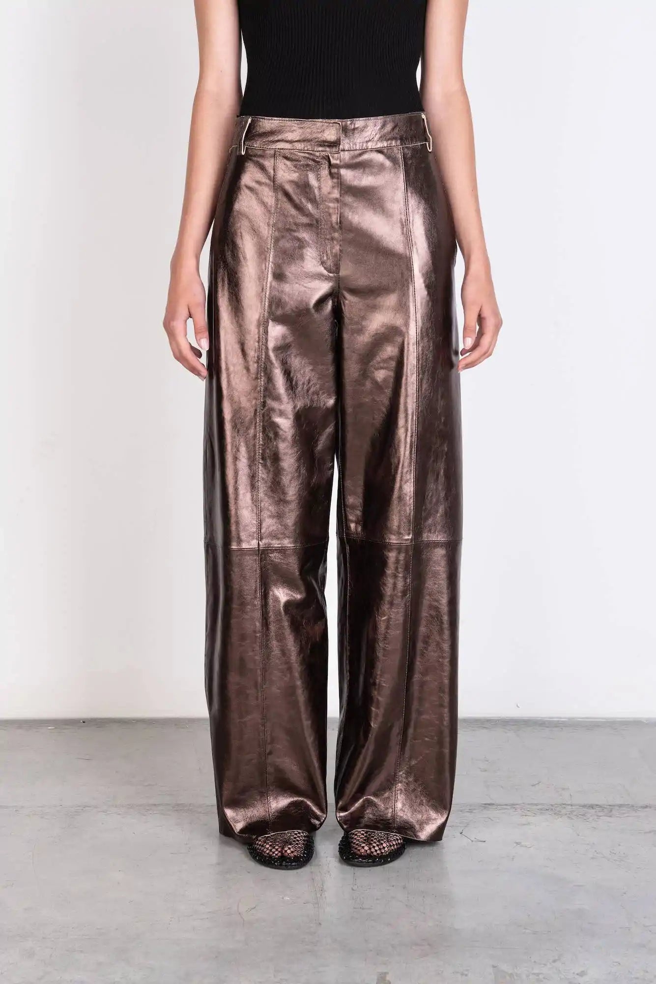 SHINY LEATHER TROUSERS