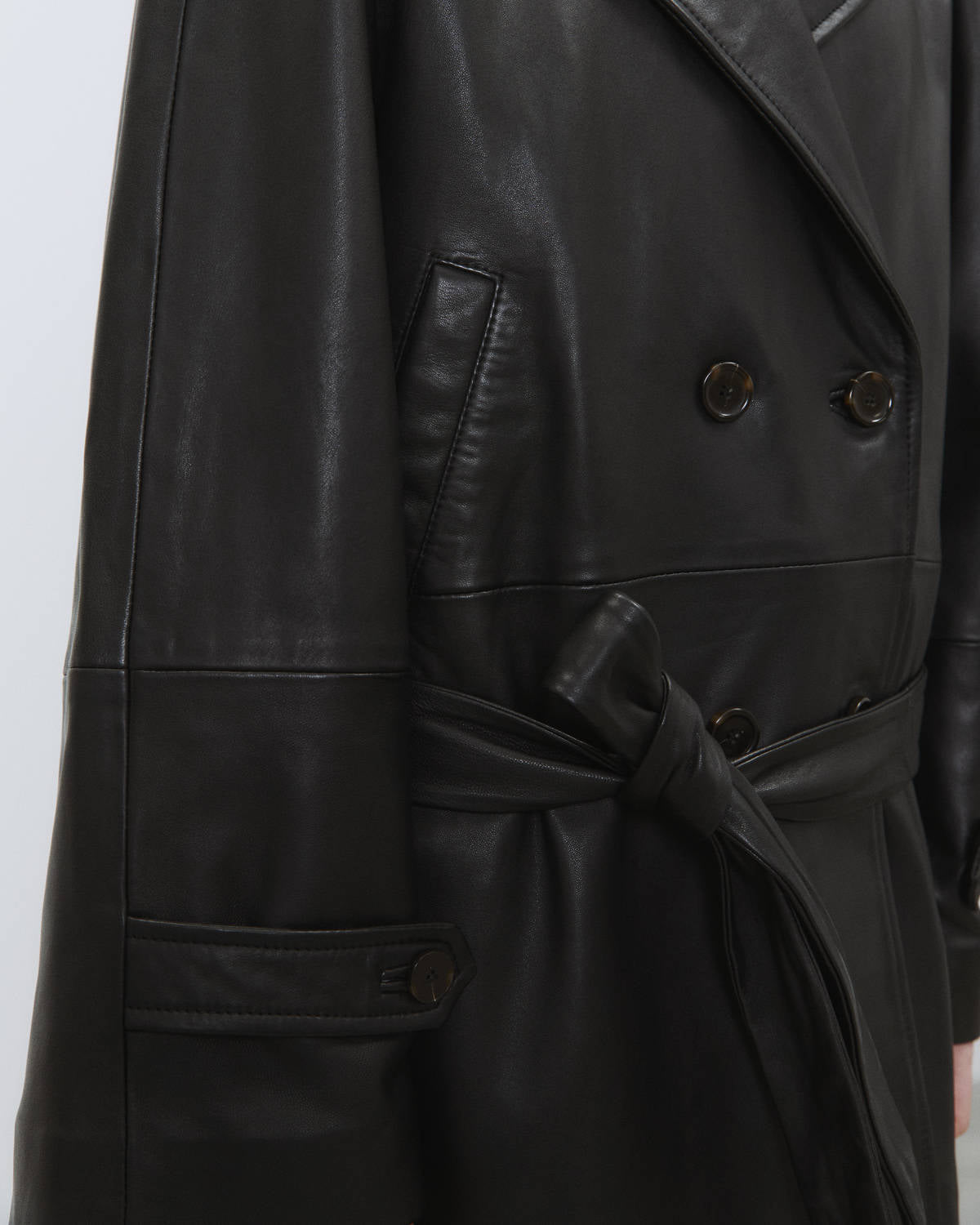 SHORT LEATHER TRENCH COAT