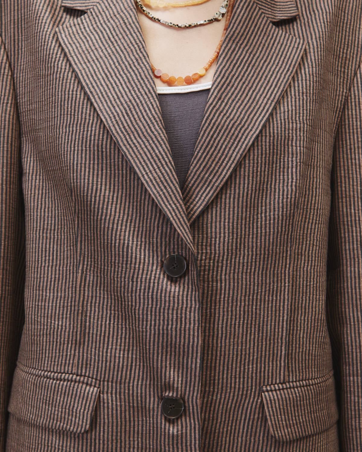 SINGLE-BREASTED MICRO STRIPED BLAZER