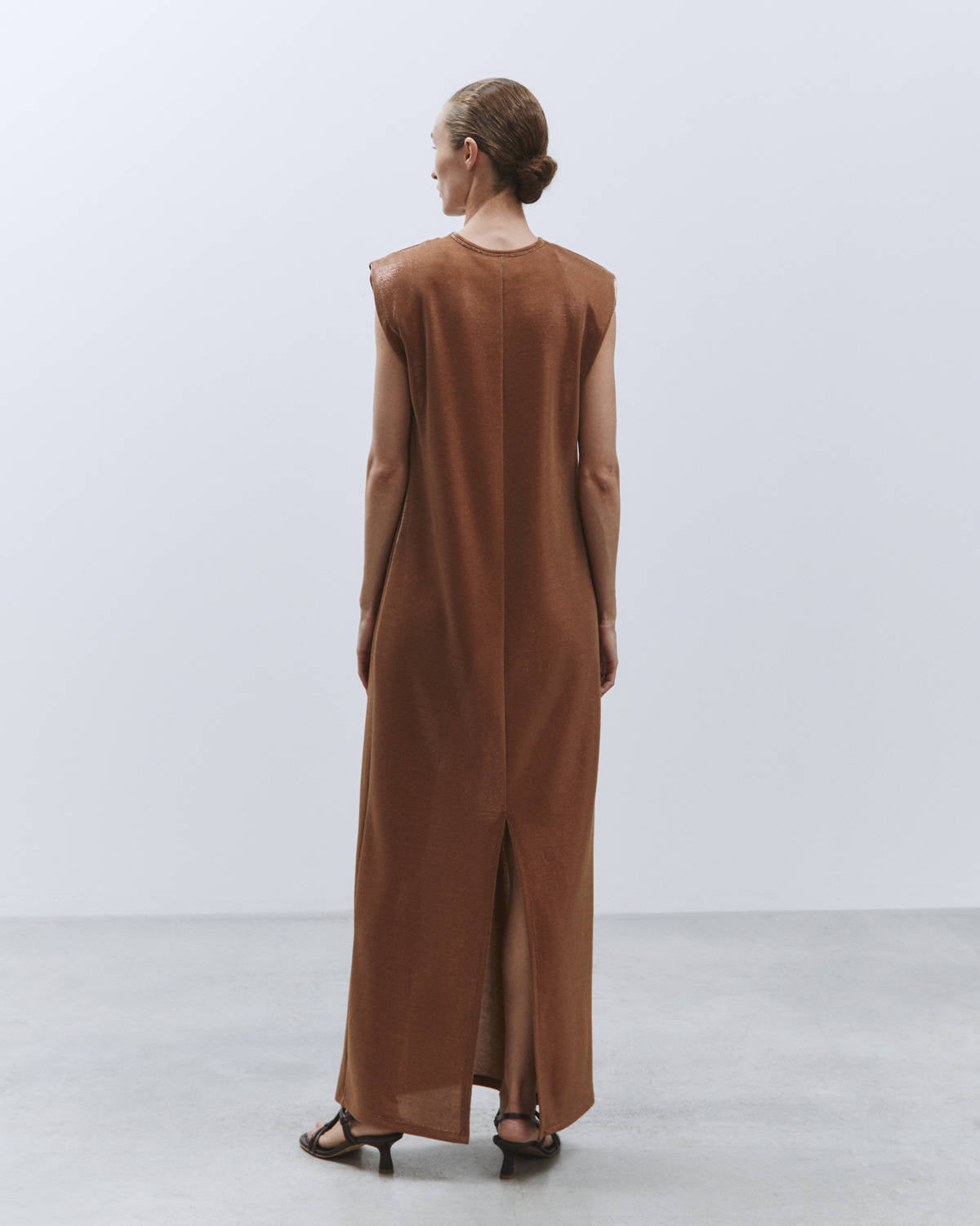 GLITTERY DRESS WITH STRAPS Copper