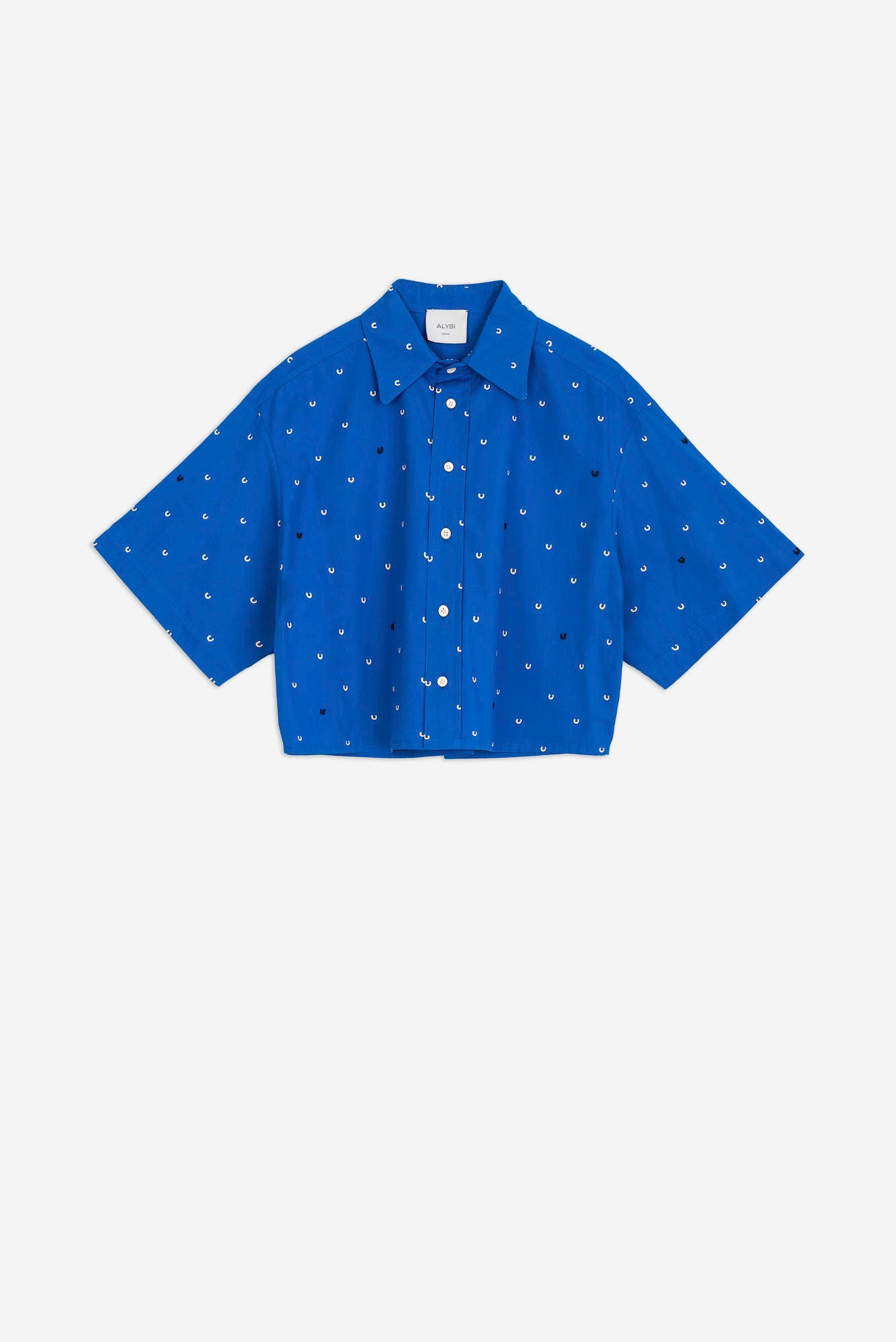 CAMICIA CROPPED POPELINE RICAMATO