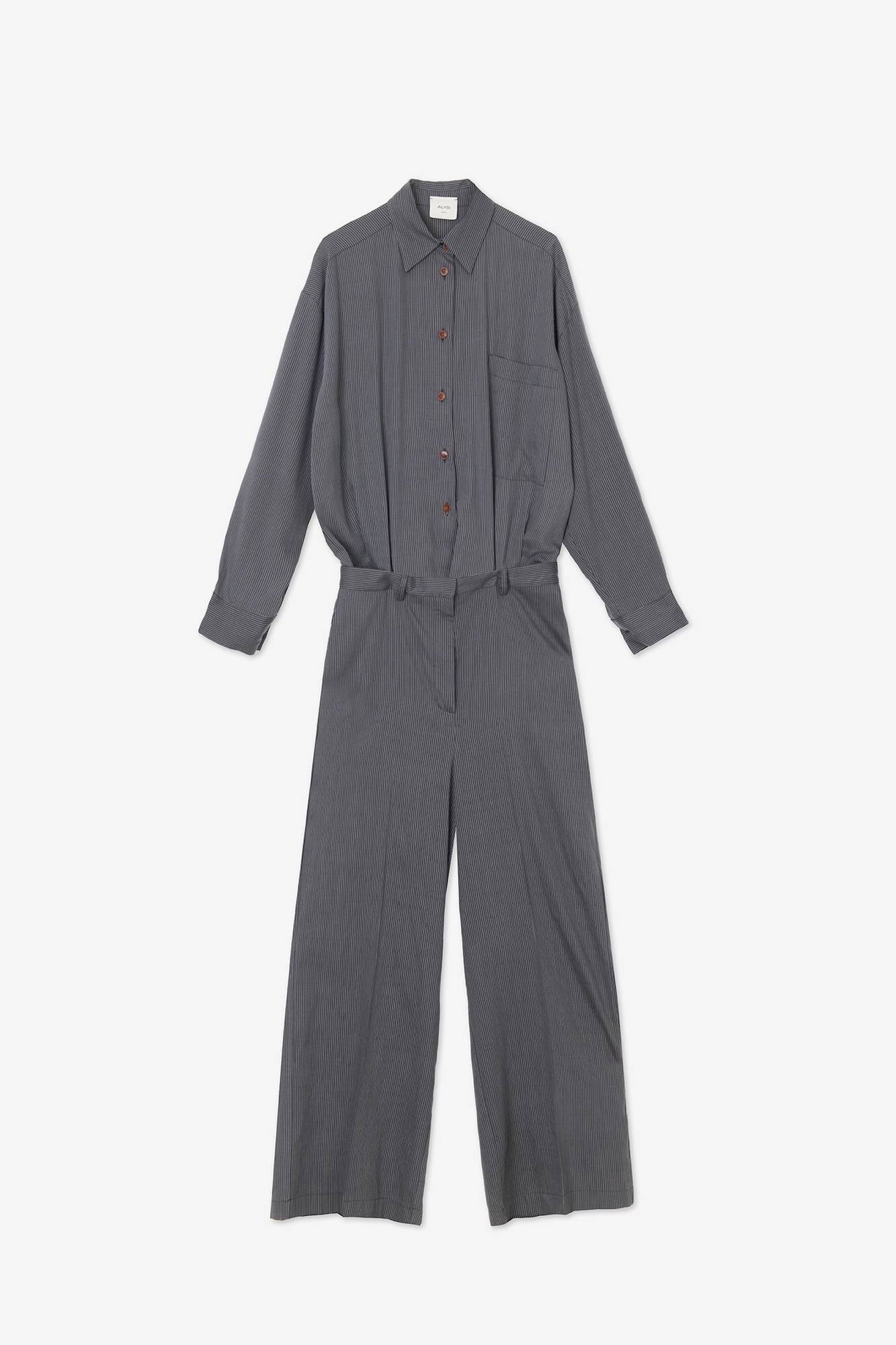 MAXI PINSTRIPES SUIT Smoke
