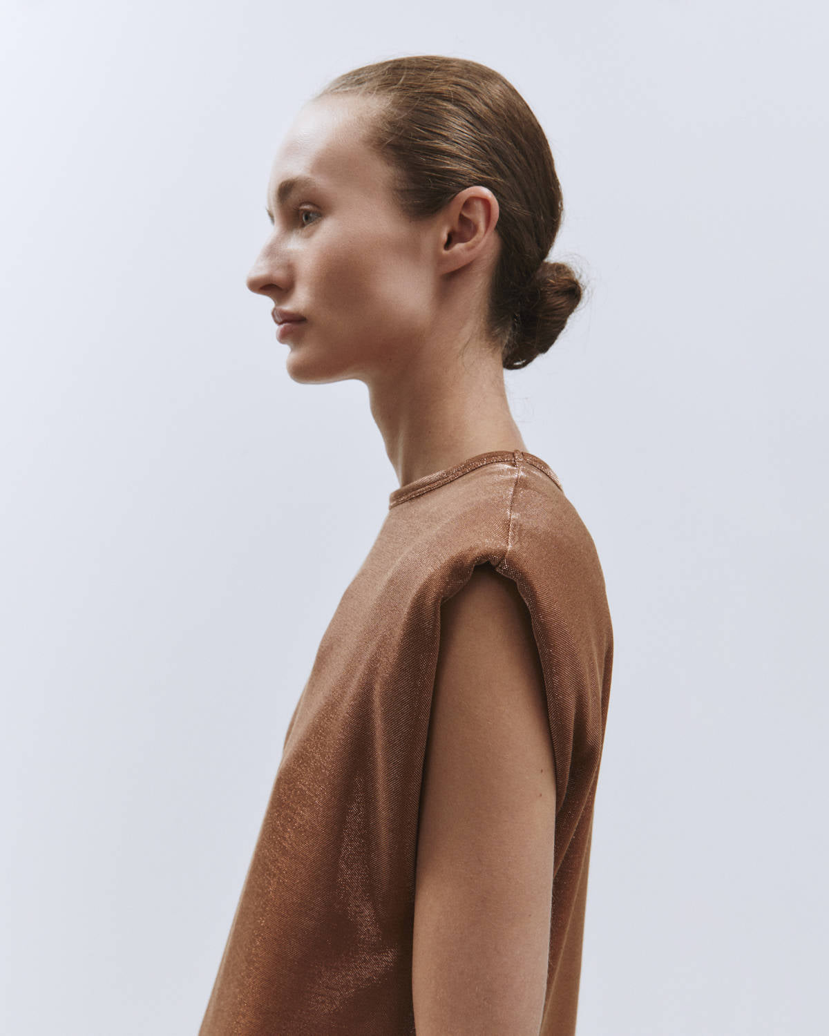 GLITTERY DRESS WITH STRAPS Copper