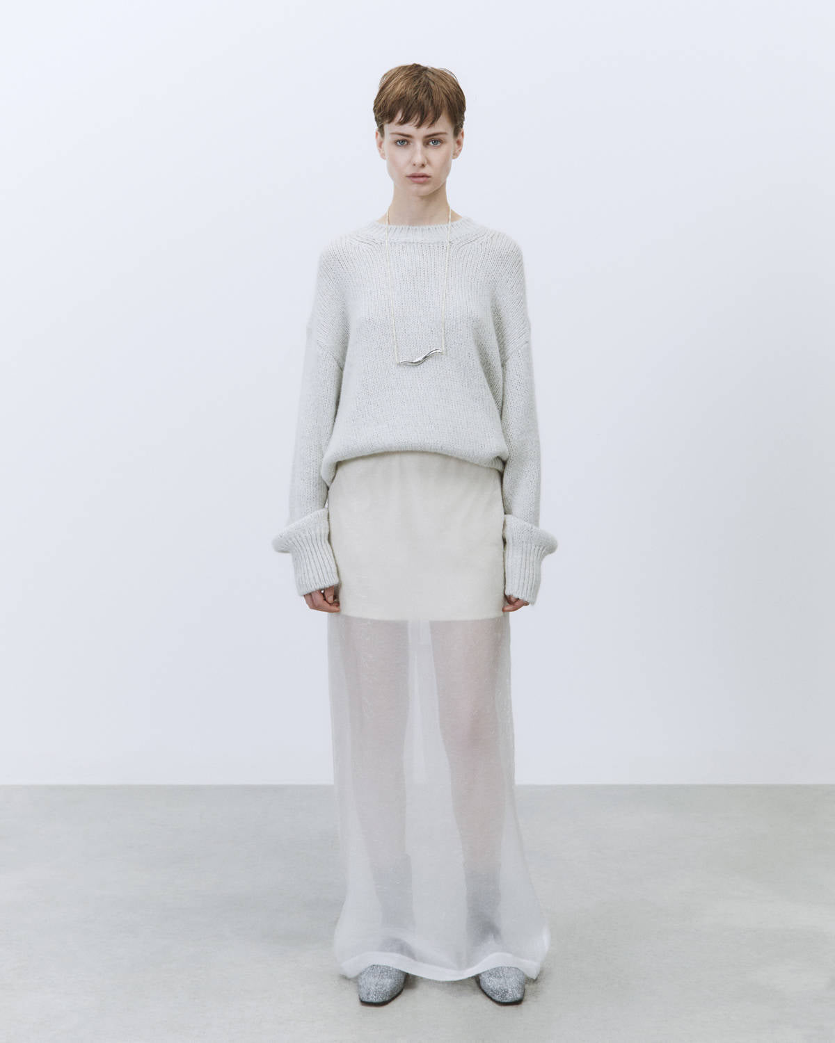 FRINGE-EFFECT ORGANZA SKIRT