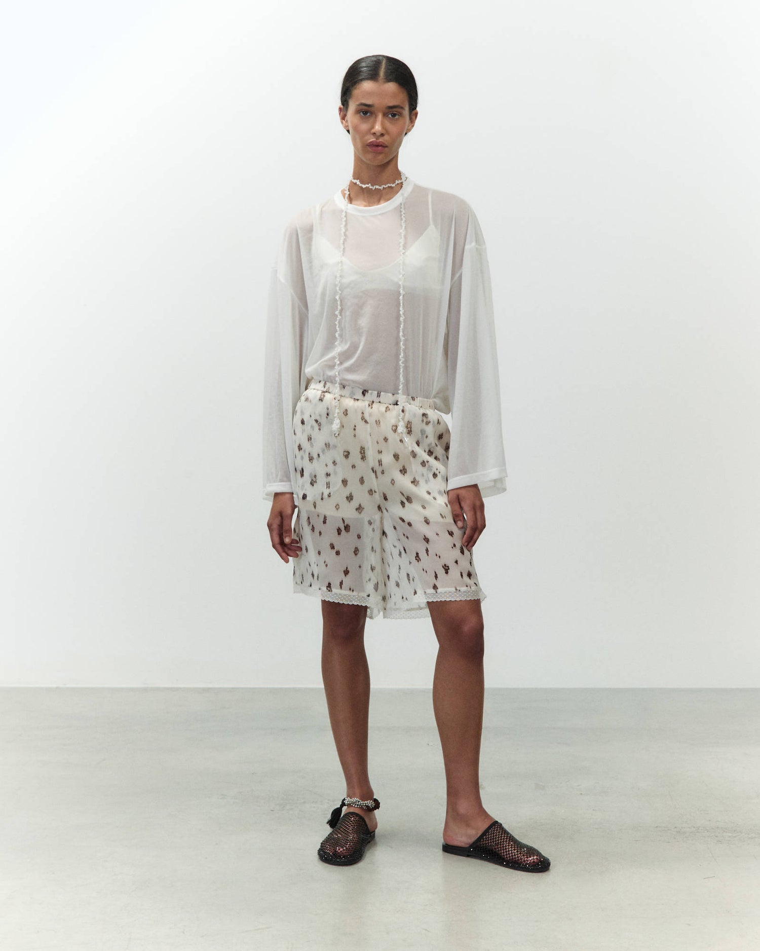 BERMUDA IN CHIFFON STAMPATO