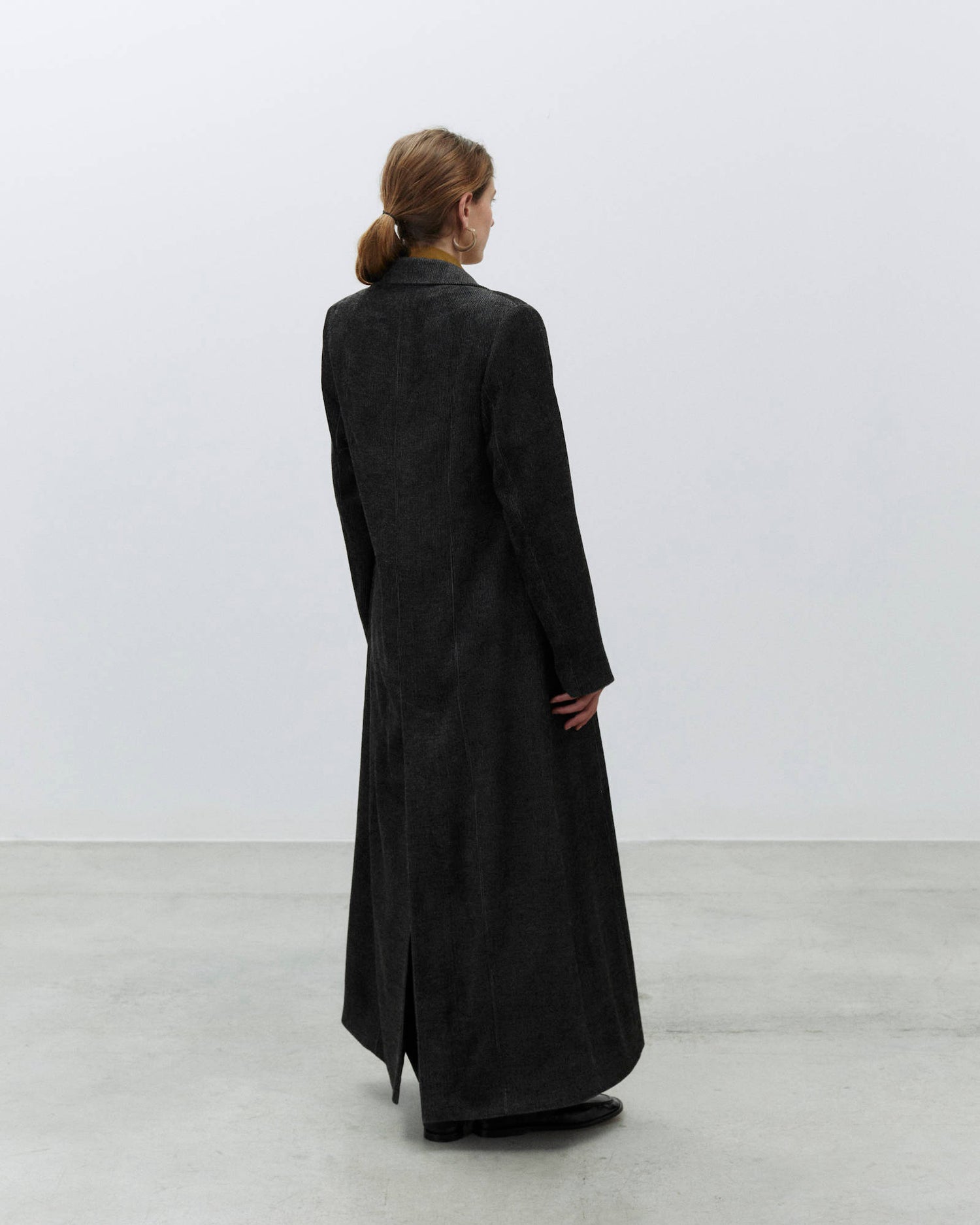 LONG MELANGE VELVET COAT