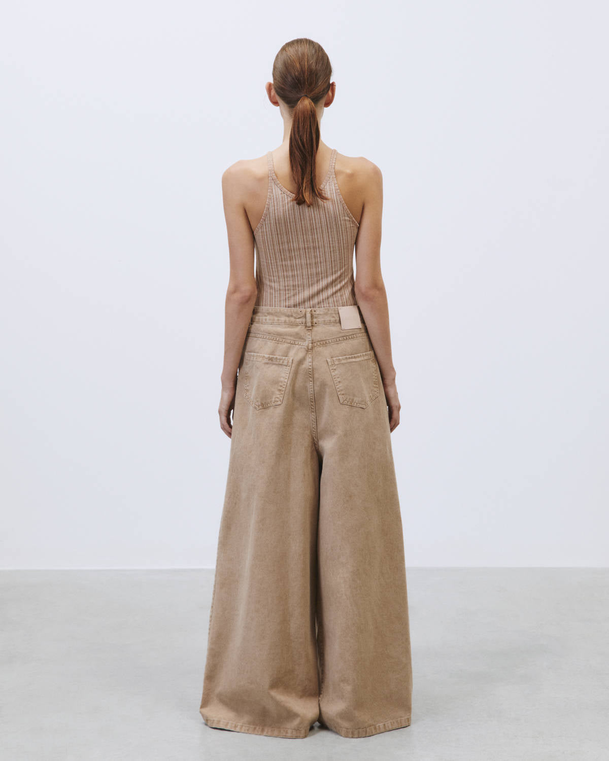 FIVE POCKET DRILL WIDE LEG Wheat