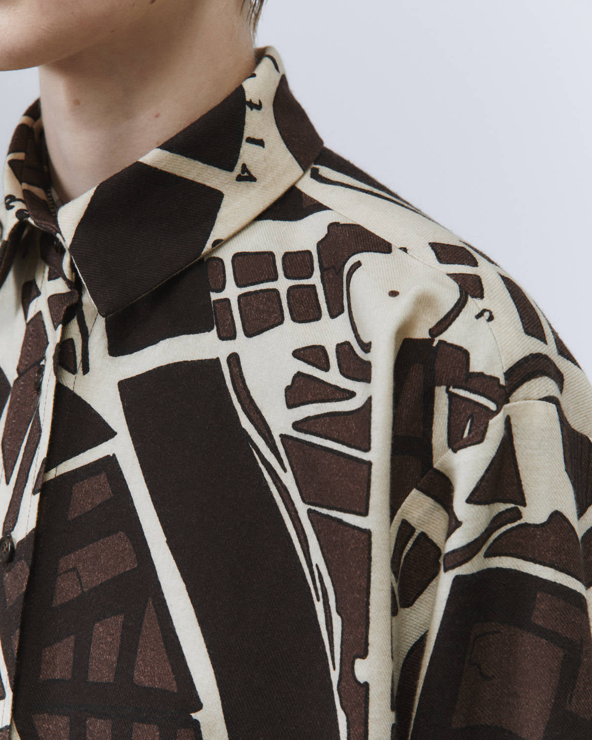 HIGH NECK PRINTED JERSEY SWEATER