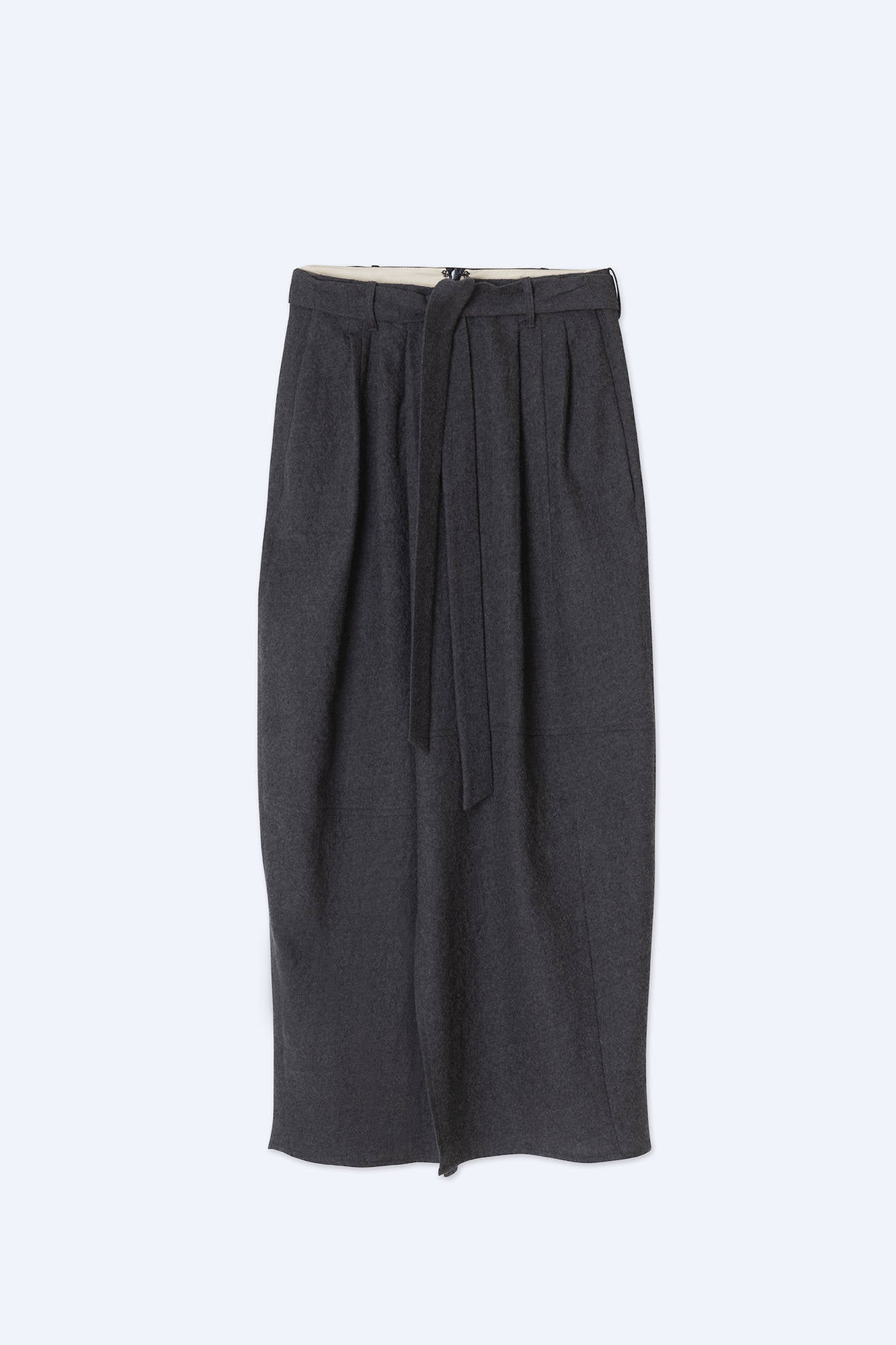 ASYMMETRIC LOUNGETTE WOOL SKIRT