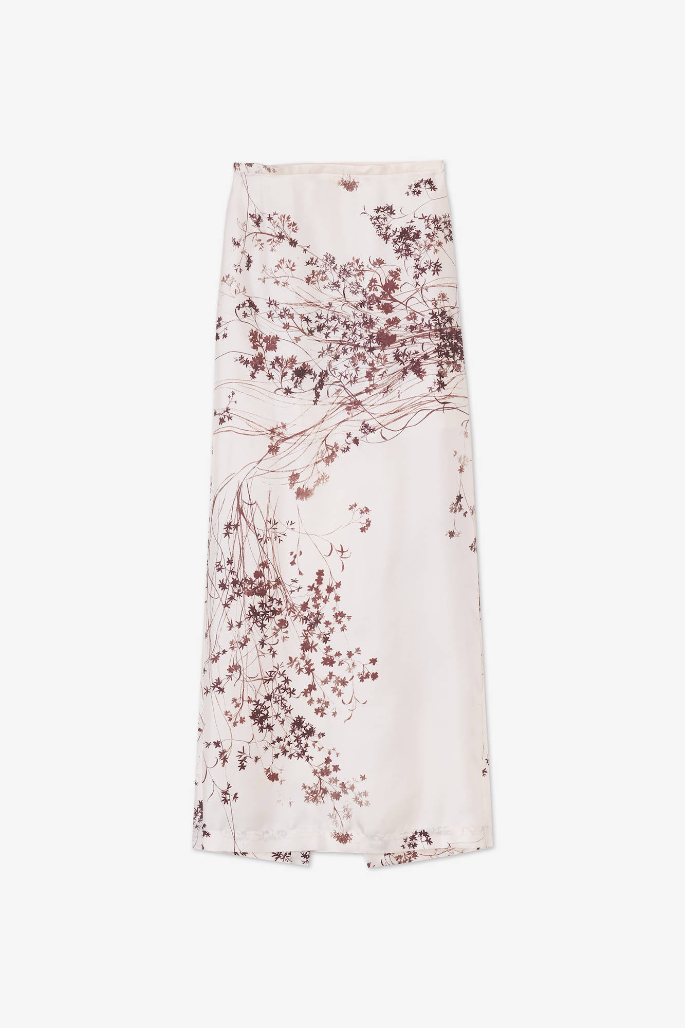 LONG PRINTED SILK SKIRT Milk