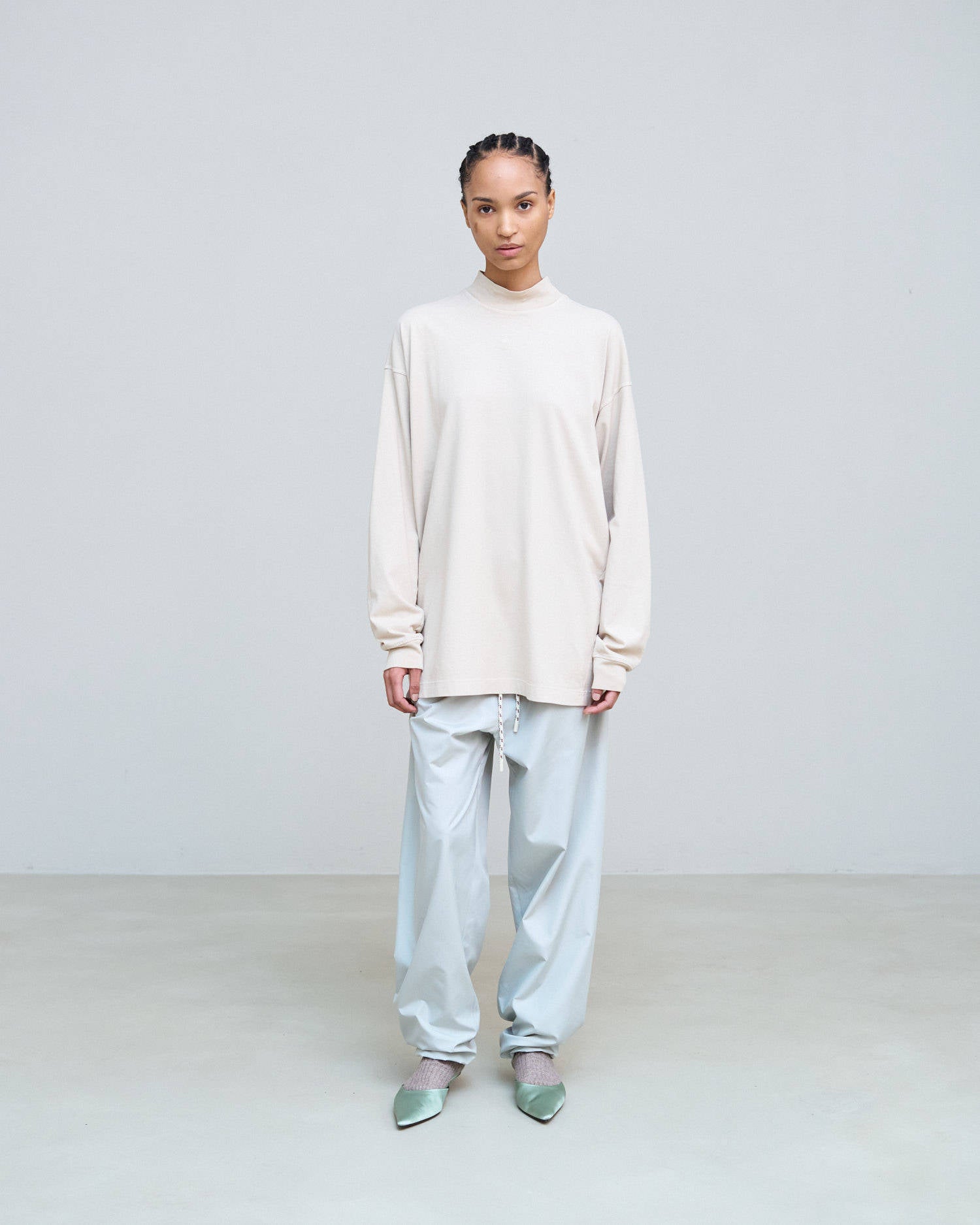 LONG SLEEVE T-SHIRT WITH EMBROIDERY Sand