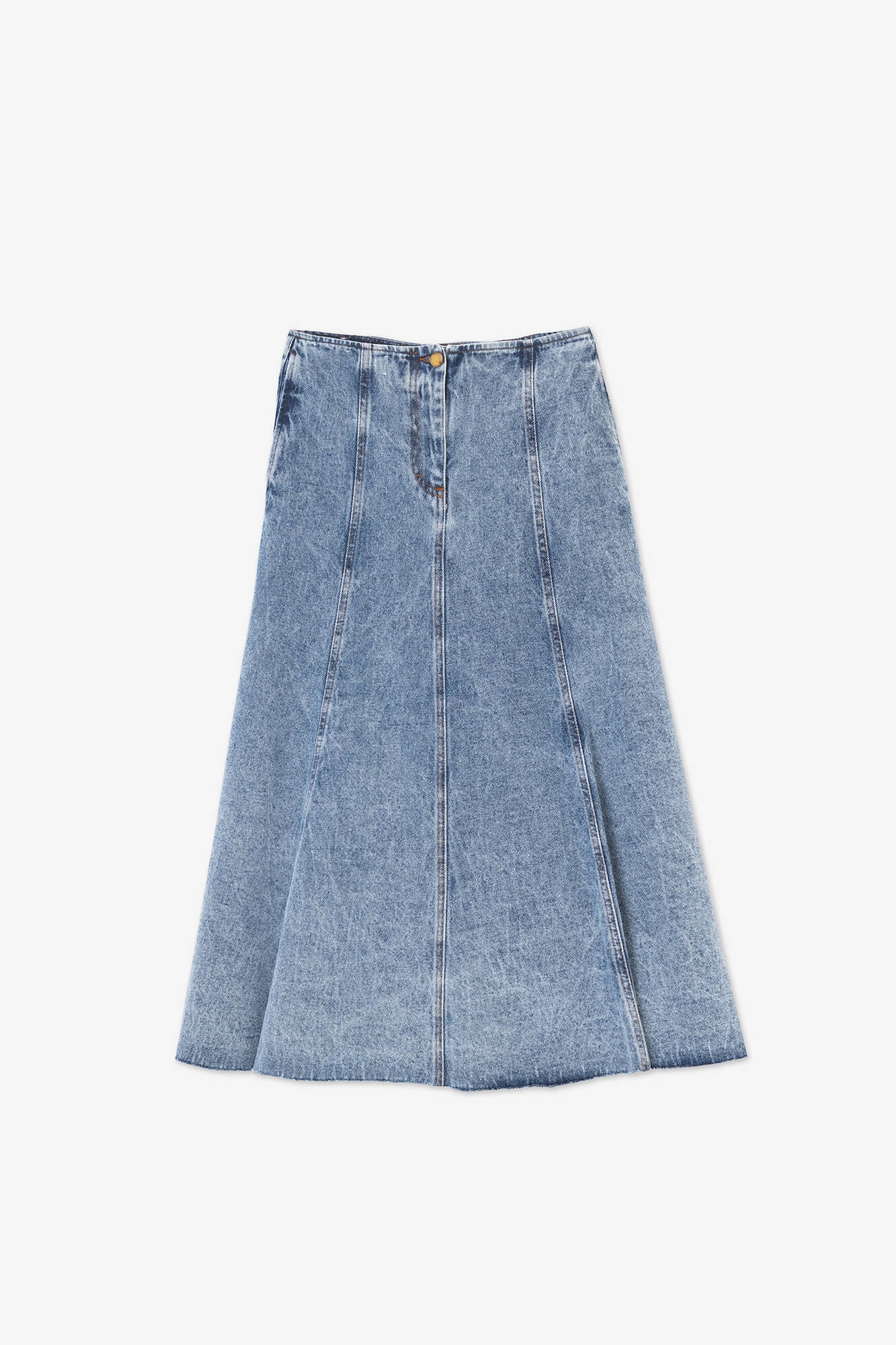 DENIM SKIRT WITH PANELS Bleach Blue