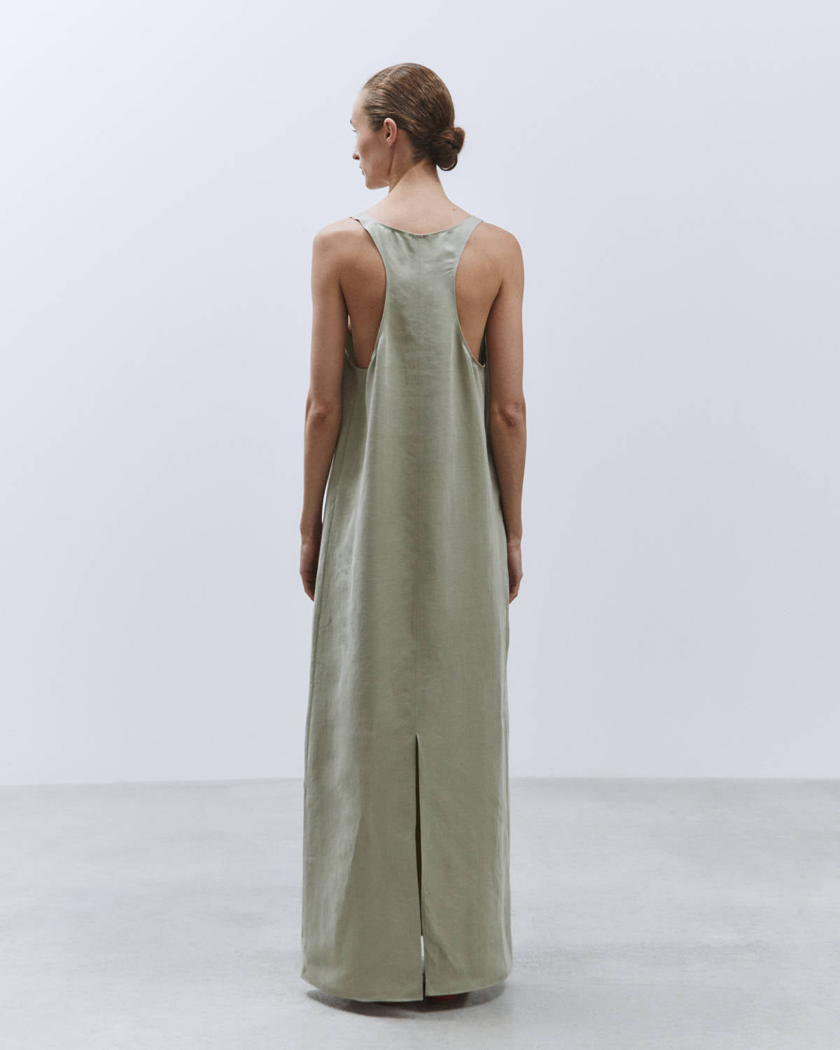 LONG DRESS WITH OLYMPIC NECKLINE Sage