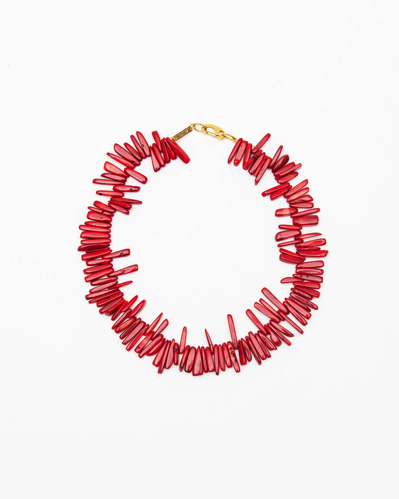 CORAL FRINGE NECKLACE Coral