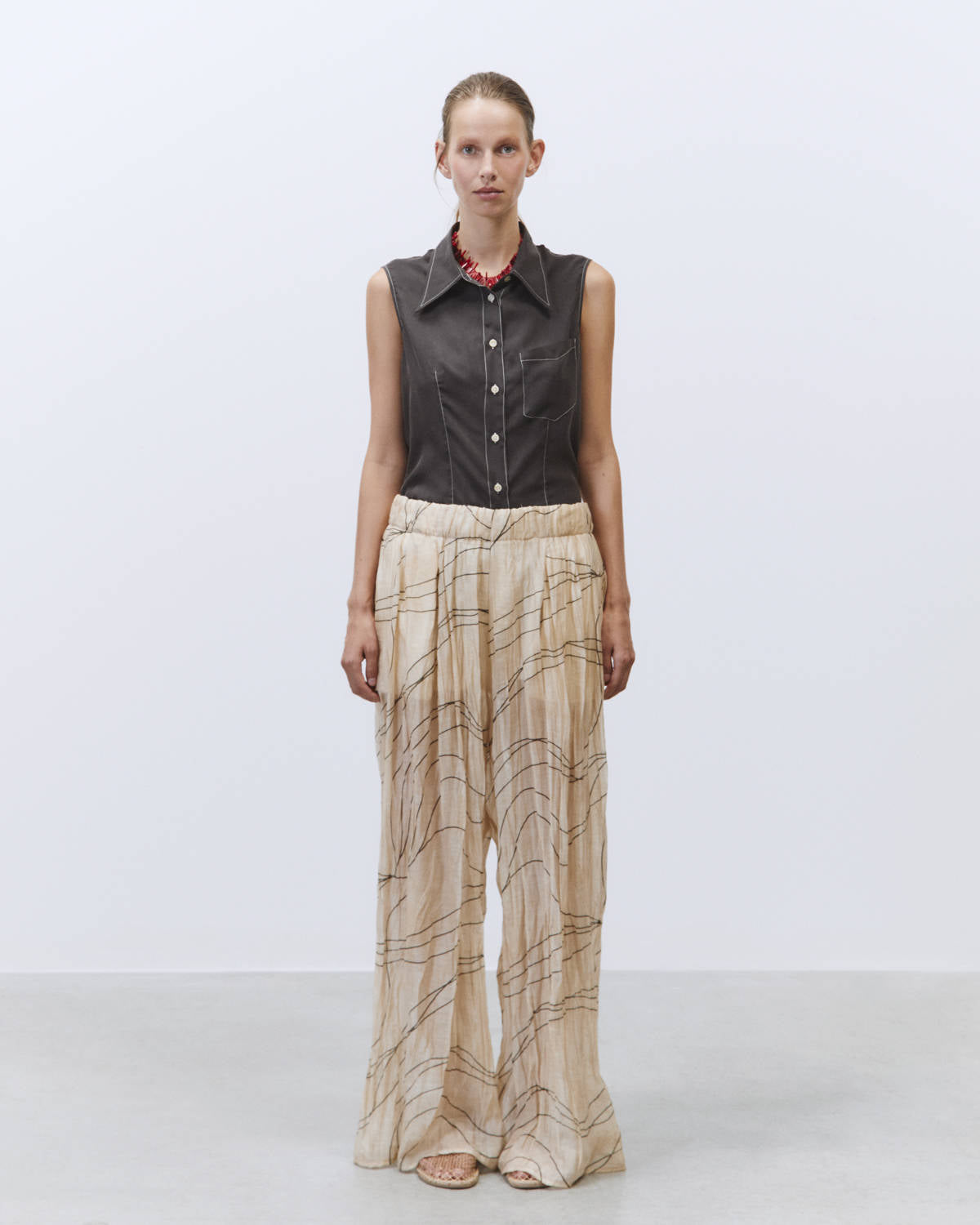 MEDITERRANEAN WIDE MERINGUE PANTS
