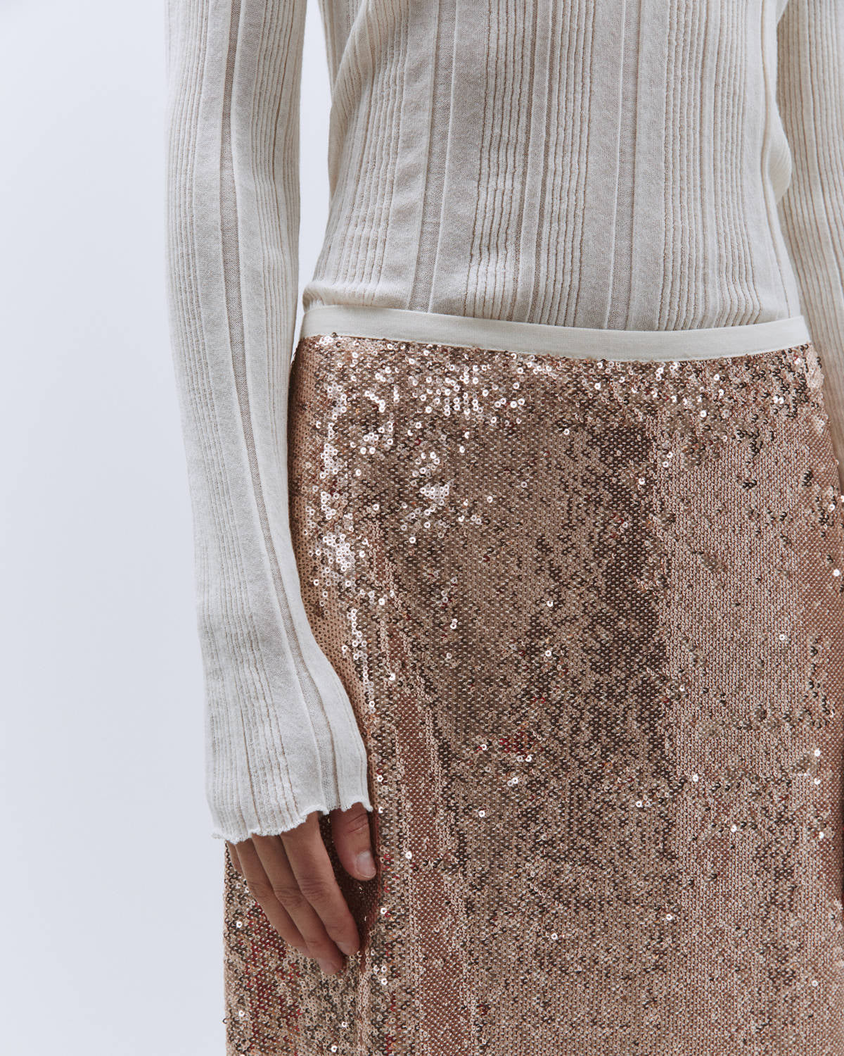 Copper SEQUIN MIDI SKIRT