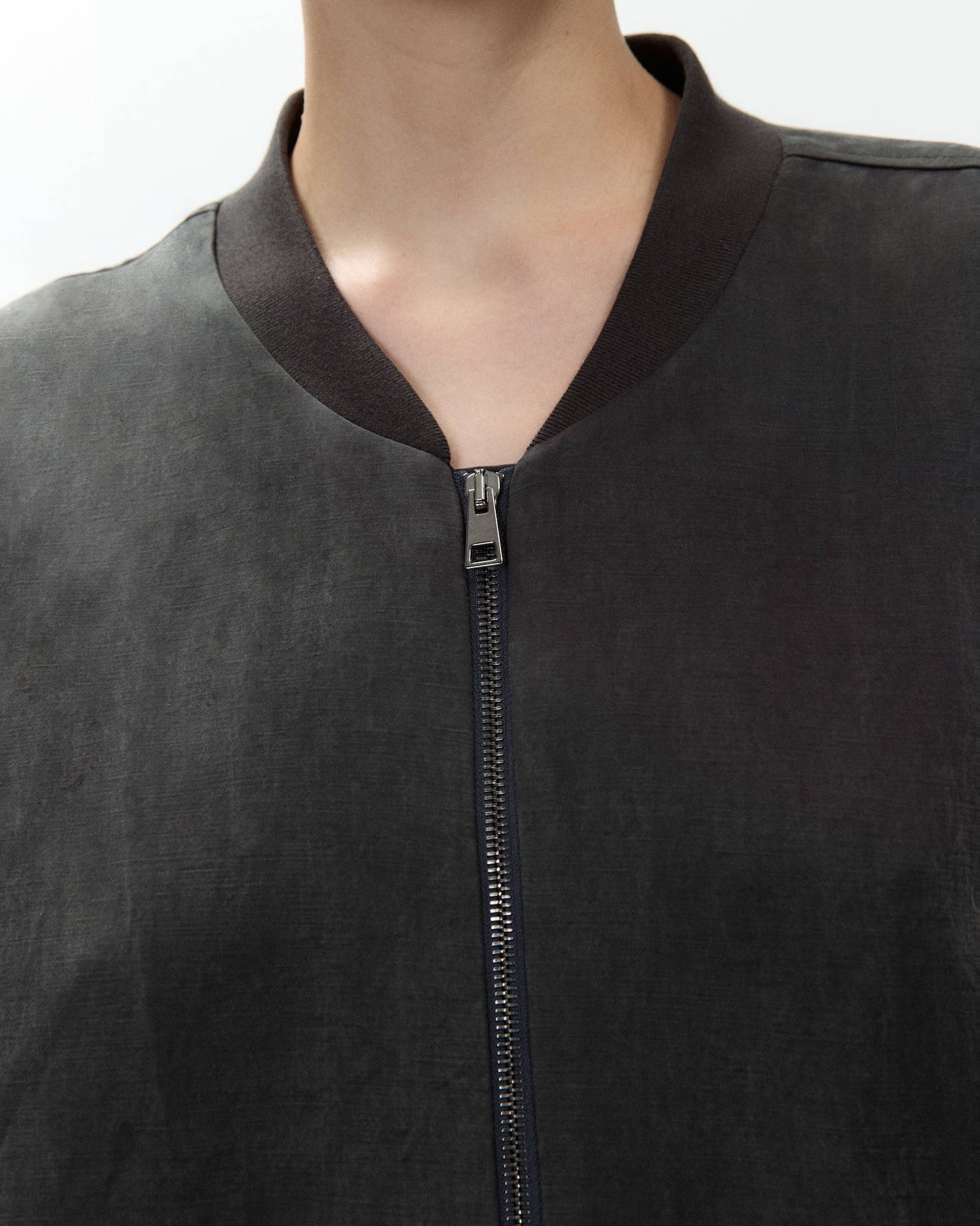 OVERSIZED LINEN BOMBER JACKET