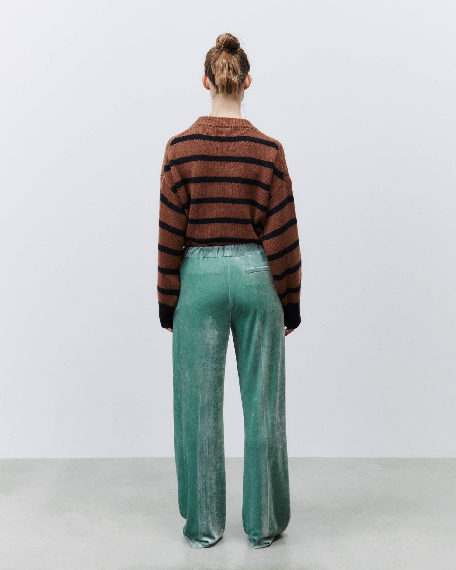 VELVET FEEL WIDE TROUSERS