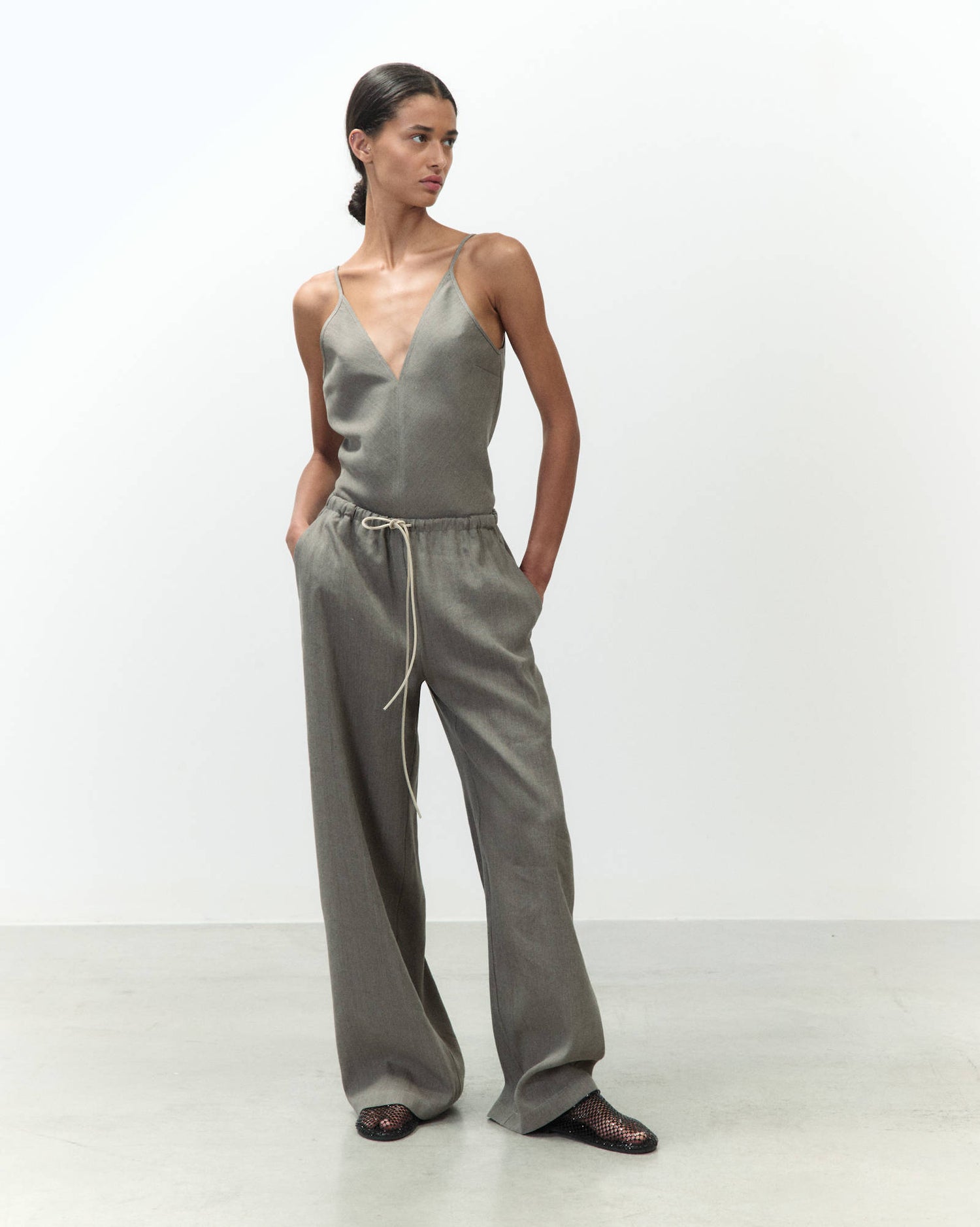 MÉLANGE TROUSERS WITH DRAWSTRING