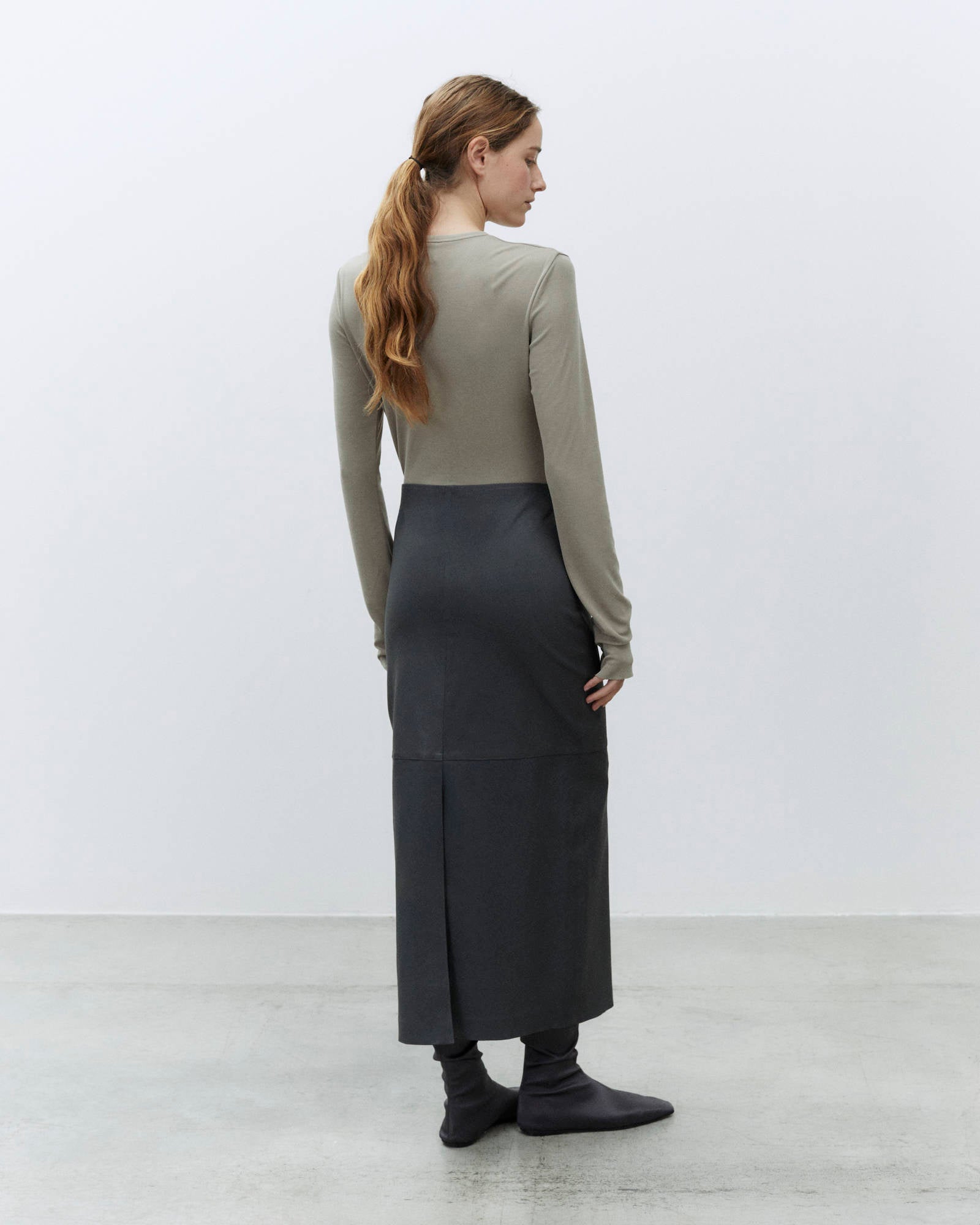 STRETCH LEATHER SKIRT