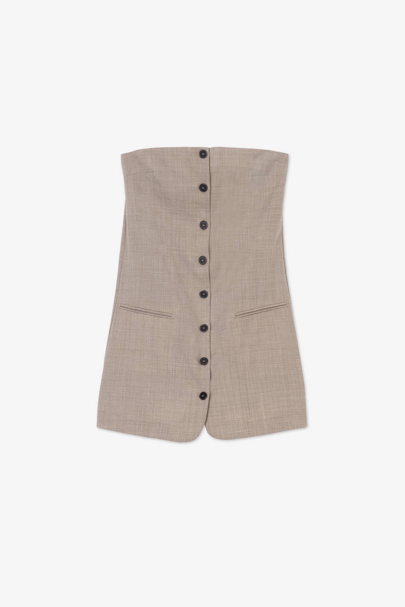 MINI BUSTIER DRESS VIRGIN WOOL Sage