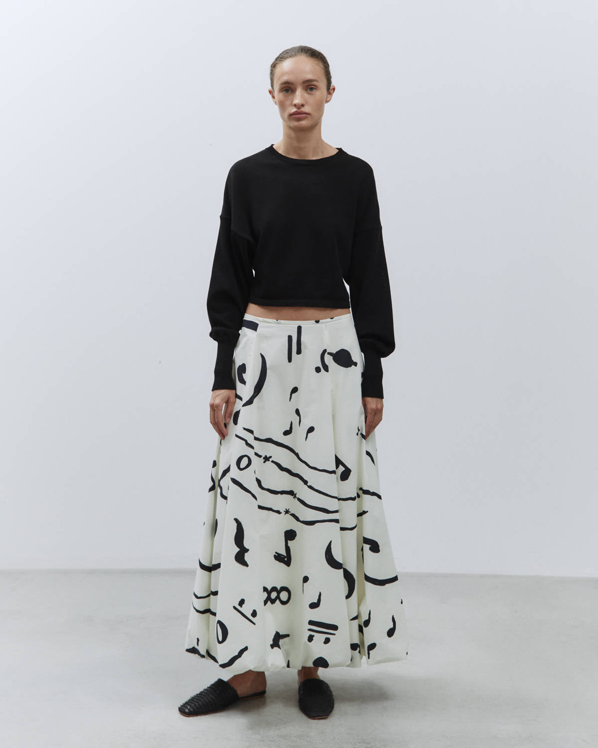 MAXI SKIRT BALLOON PRINTED COTTON