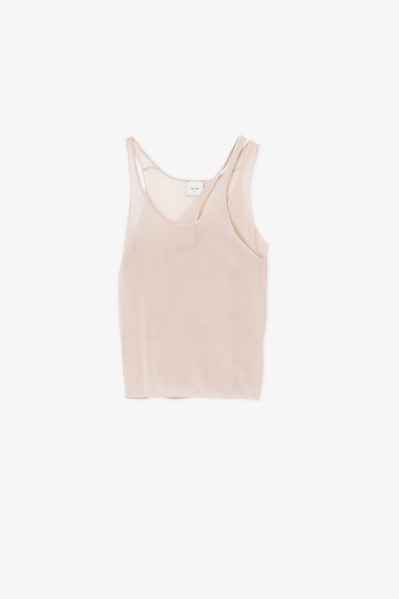 DOUBLE NECK TANK TOP IN TRANSPARENT MESH Petalo
