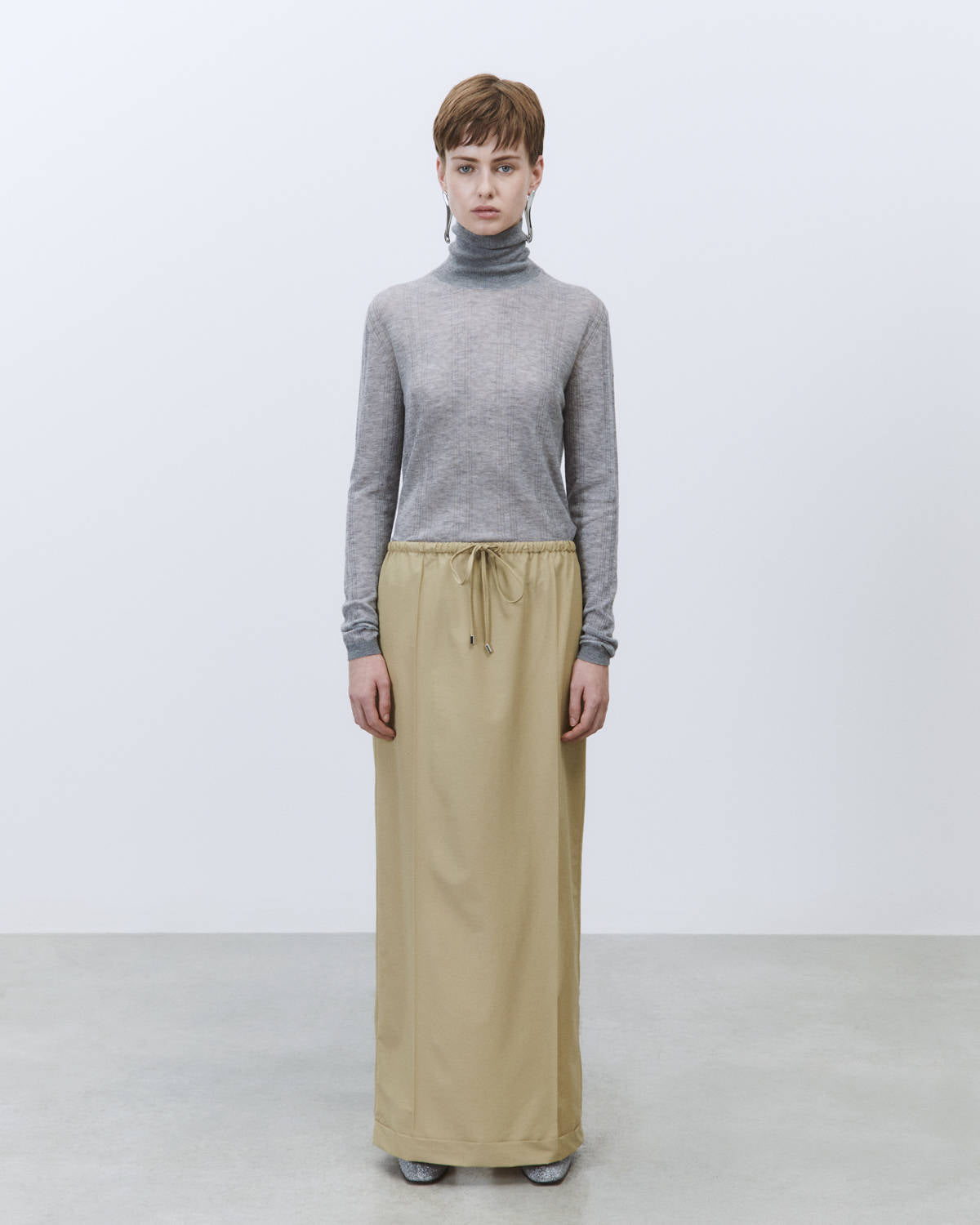 LONG WOOL SKIRT
