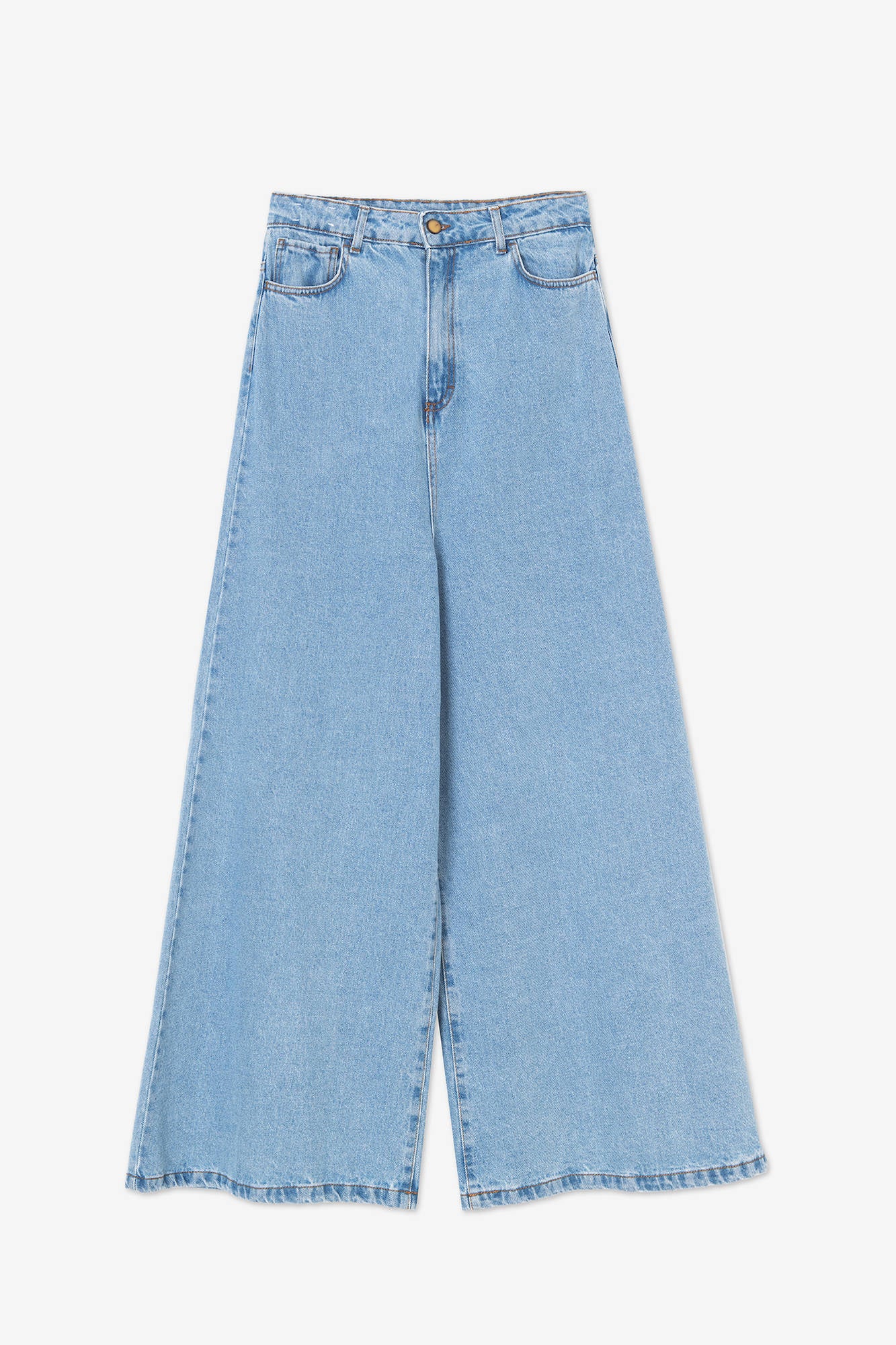 FIVE POCKET WIDE LEG blue denim