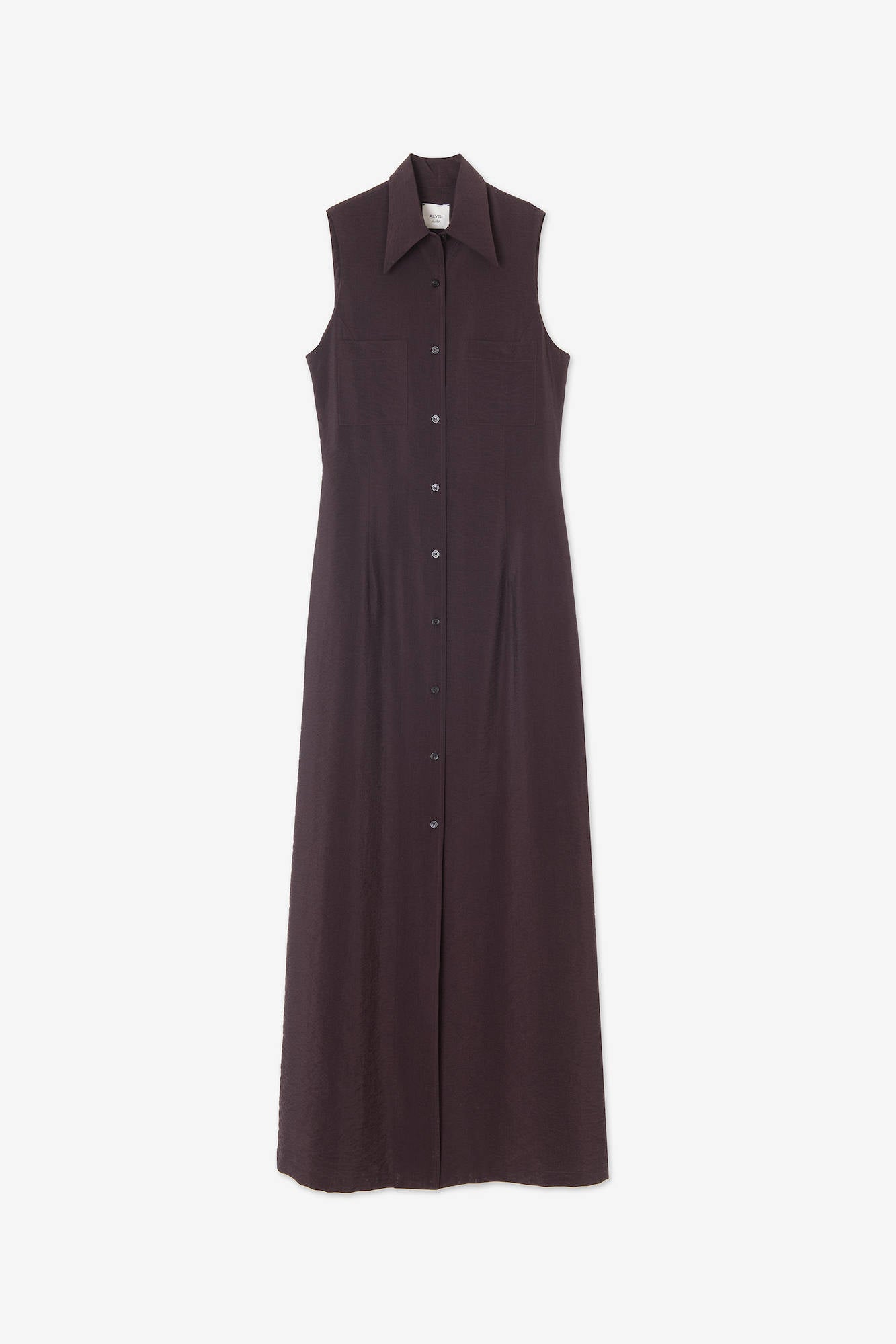 SILK CANVAS CHEMISIER DRESS Eggplant