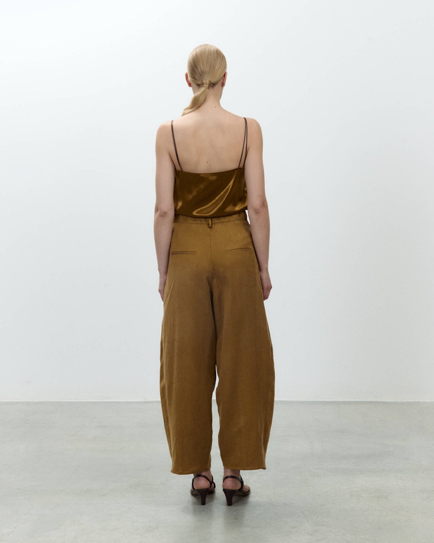 LINEN CUPRO PANTS WITH ELECTRIC DT