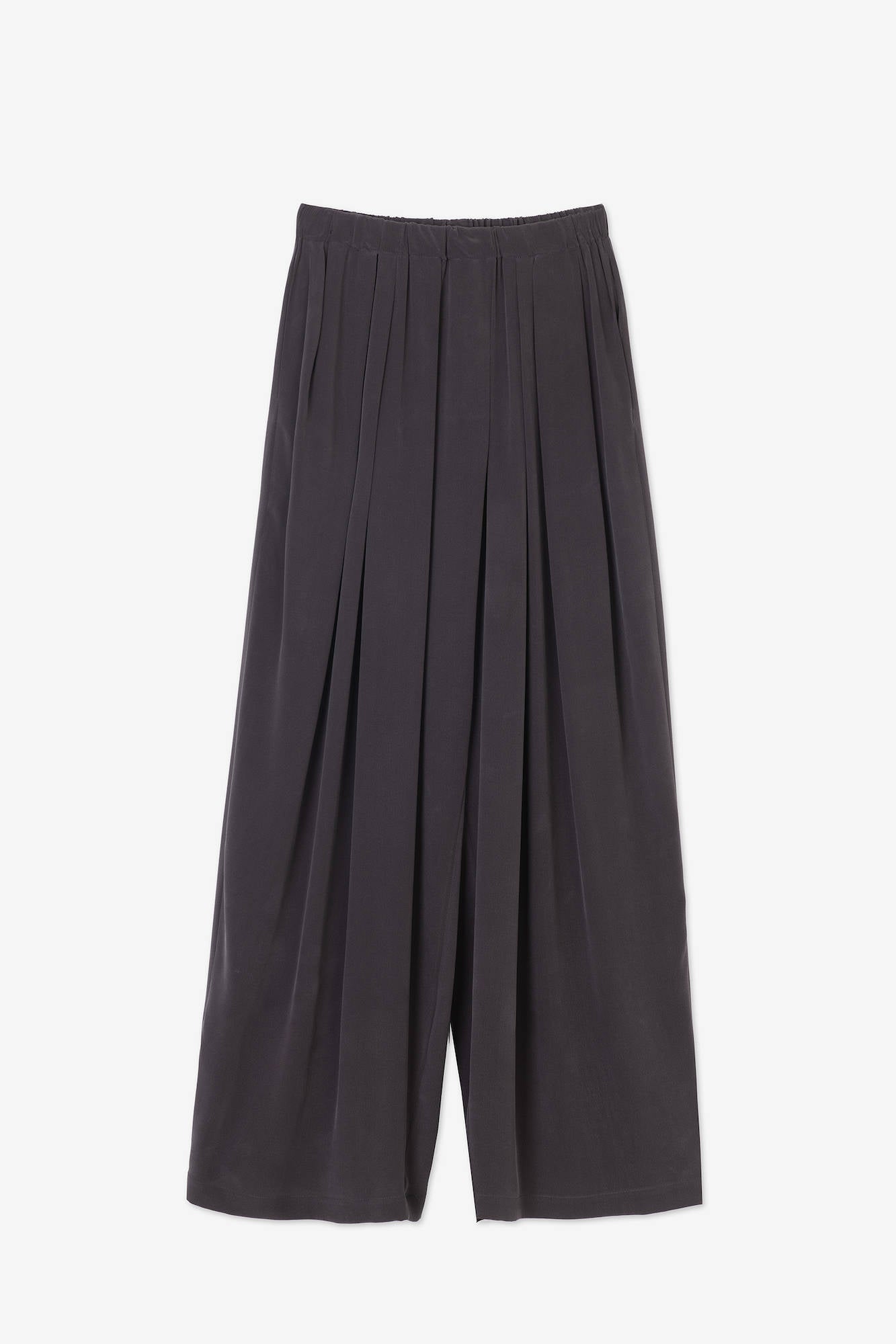 PLEATED SILK CREPE GYM PANTS