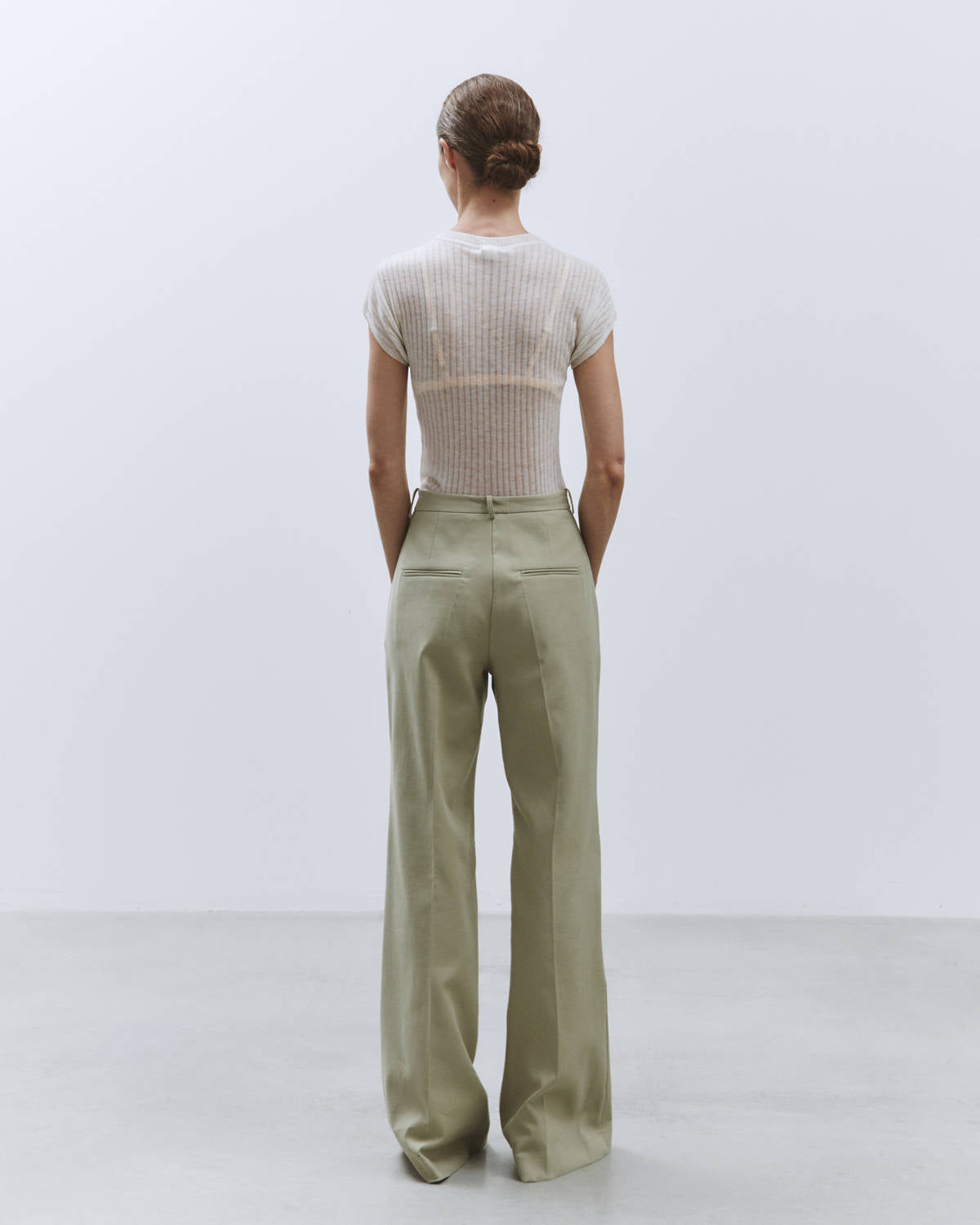 STRETCH FLARED LEG PANTS Sage
