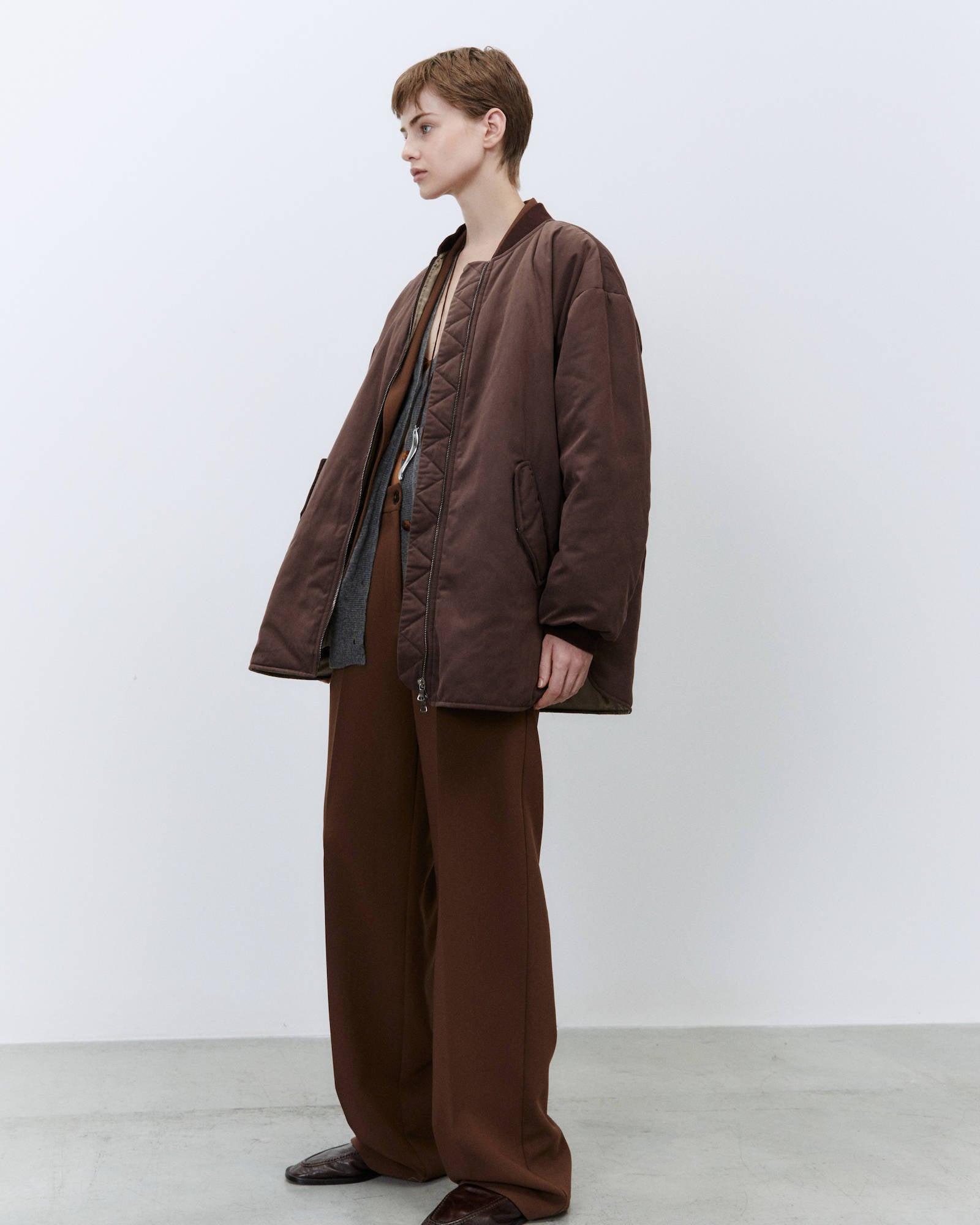 SOFT TOUCH NYLON SHIRT BOMBER JACKET