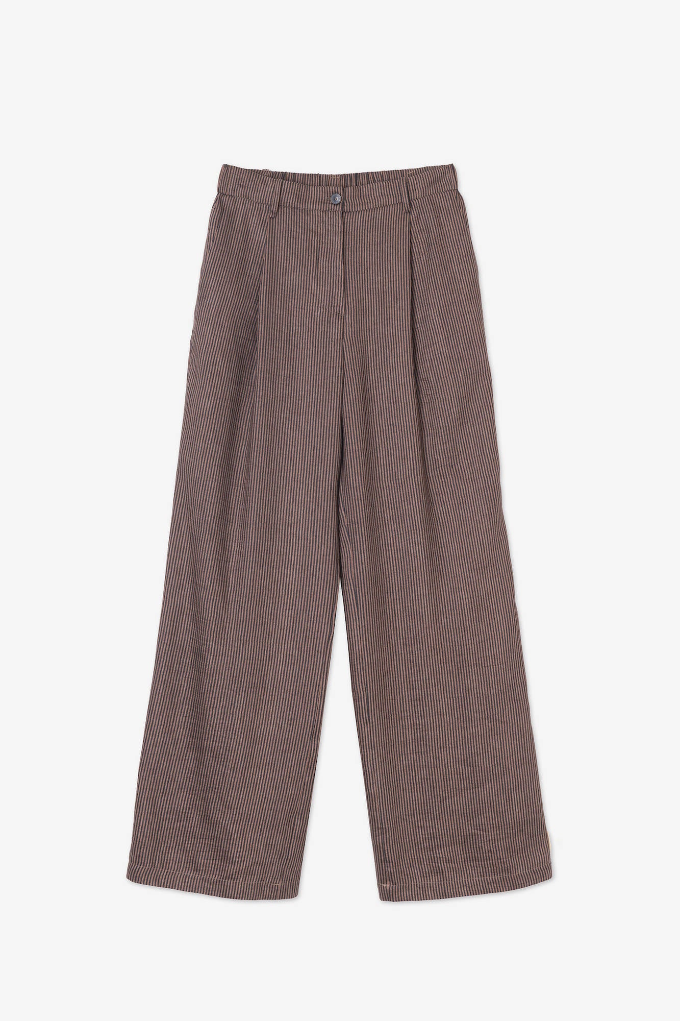 MICRO STRIPE TAILORED TROUSERS Choco