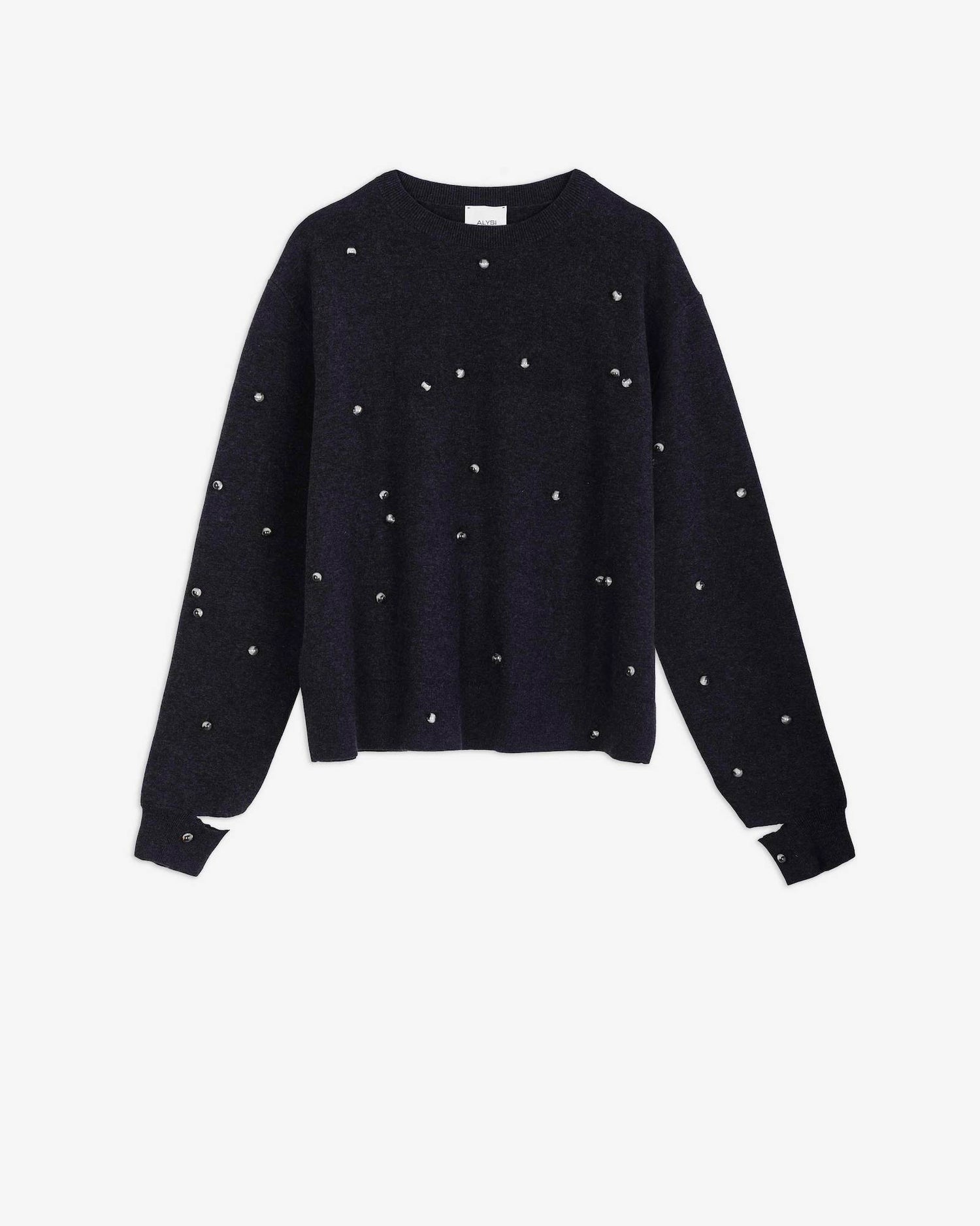 KNITTED SWEATSHIRT WITH EMBROIDERY