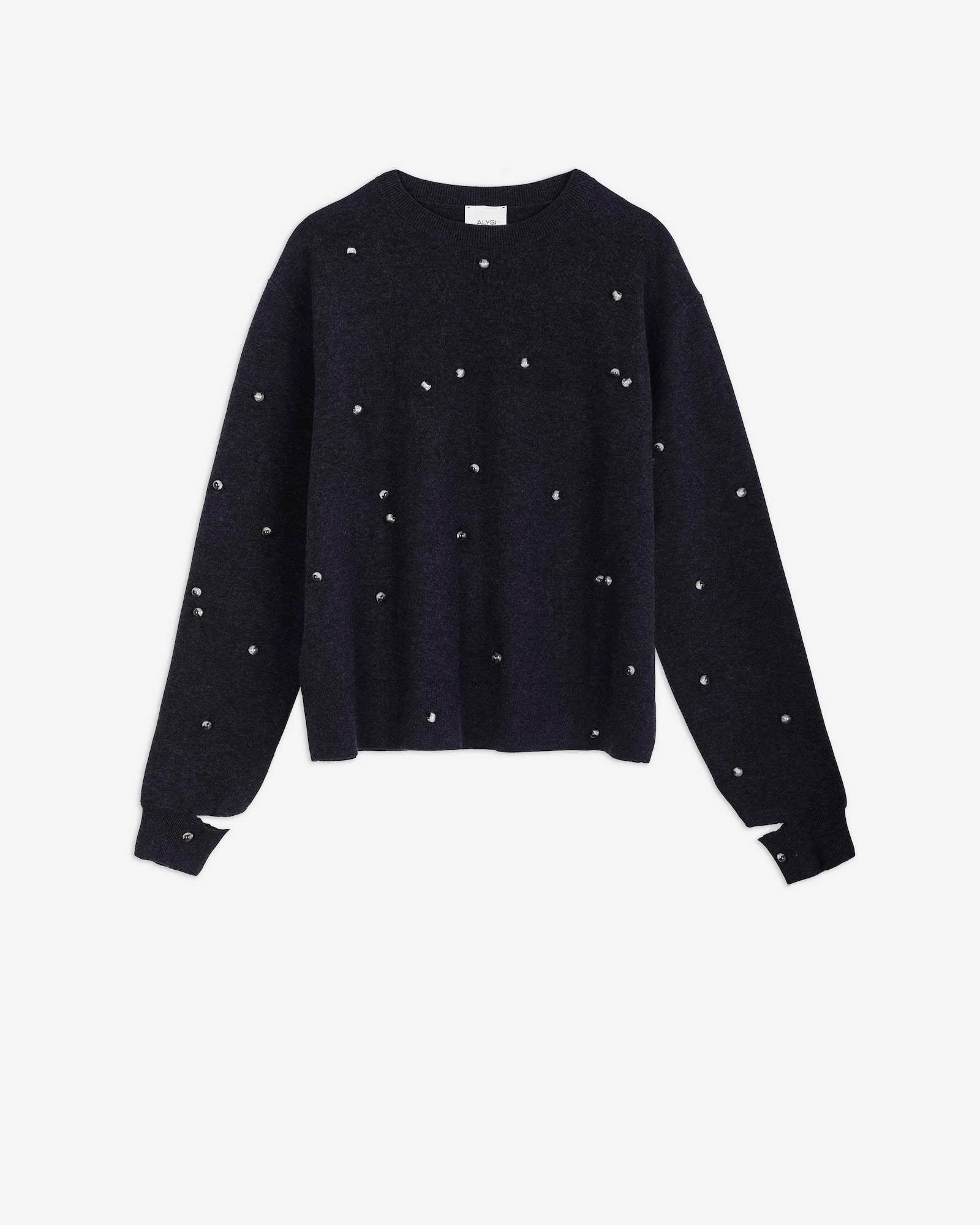 KNITTED SWEATSHIRT WITH EMBROIDERY
