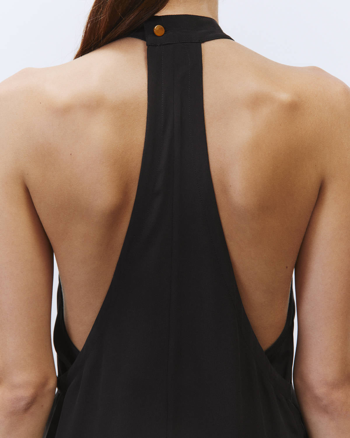 HALTER NECK DRESS SILK CREPE Black