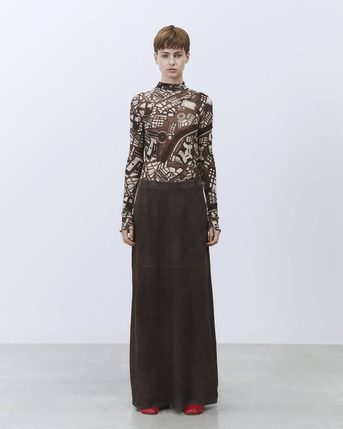 LONG SUEDE SKIRT