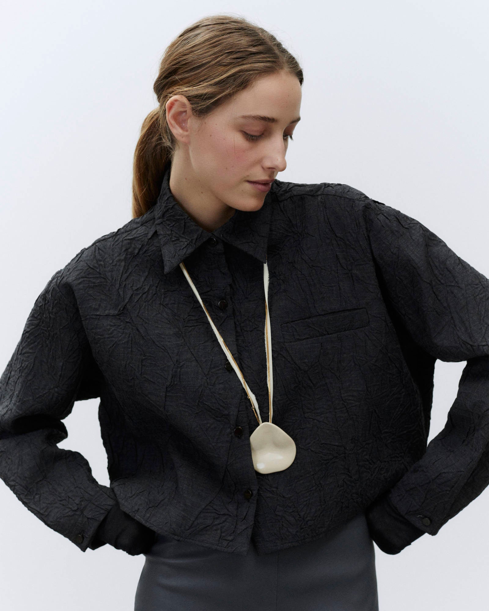 WRINKLE PLEATED VOILE JACKET