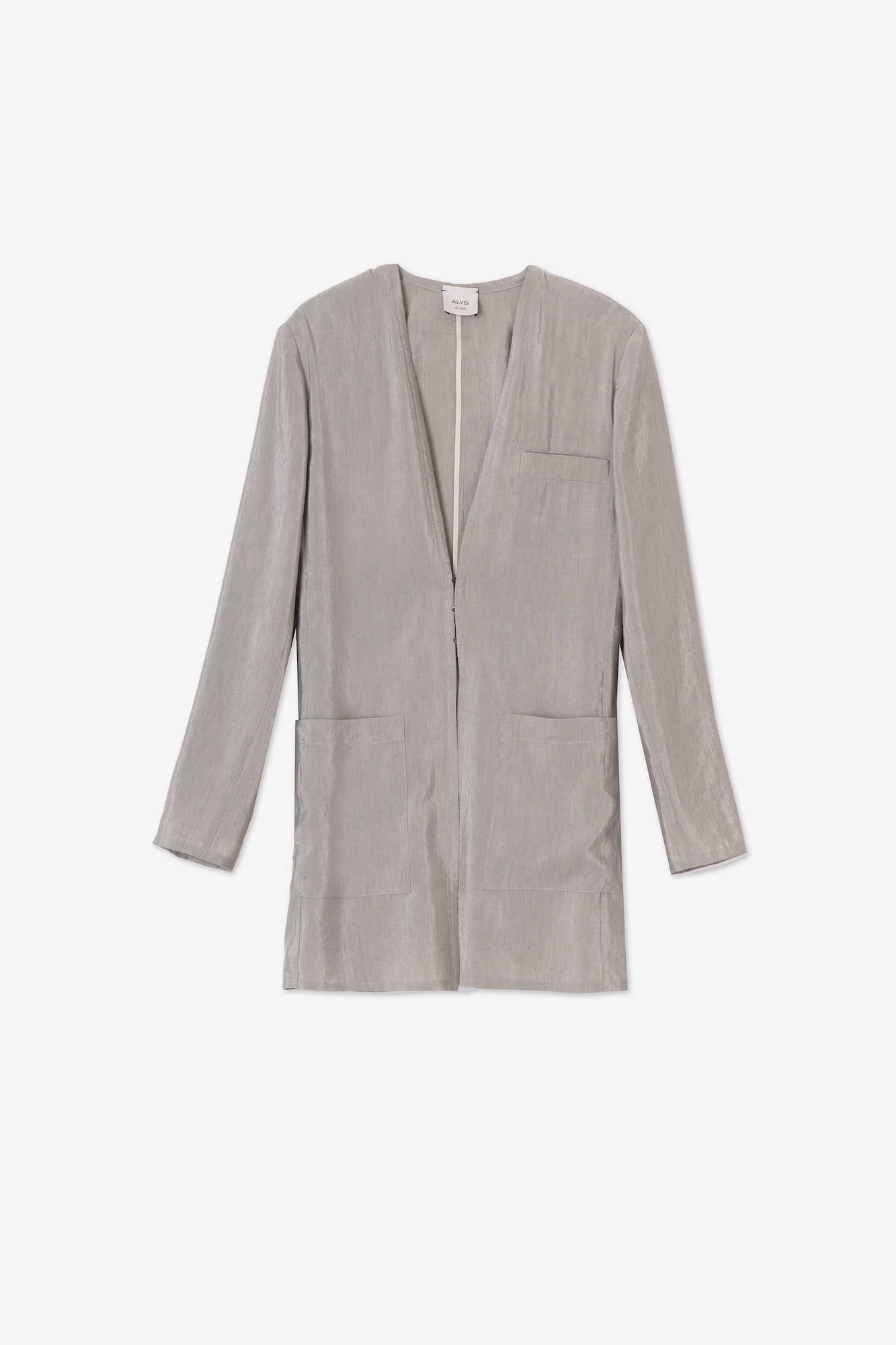 LINEN COLLARLESS BLAZER